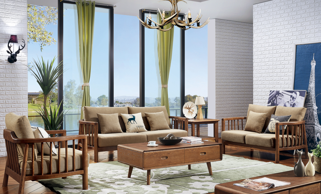 實木兩座梳化 76