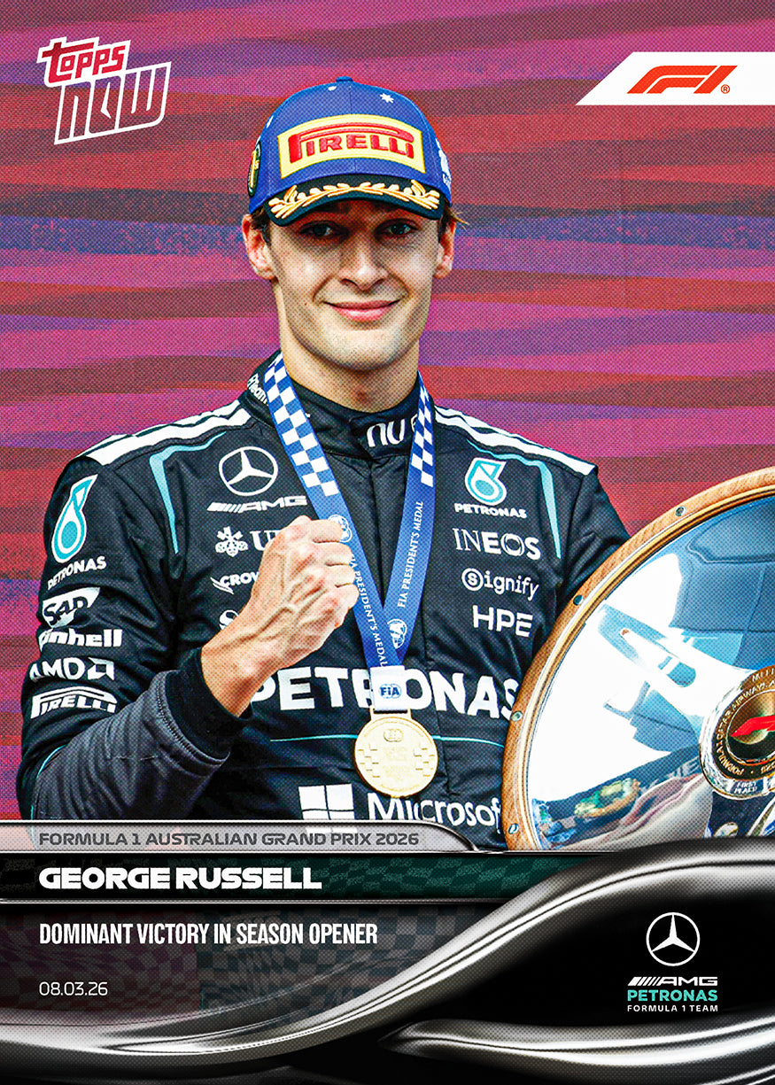 George Russell - 2026 F1 Topps NOW® #14 Australian GP 強勢贏得開幕戰｜PR 5,007