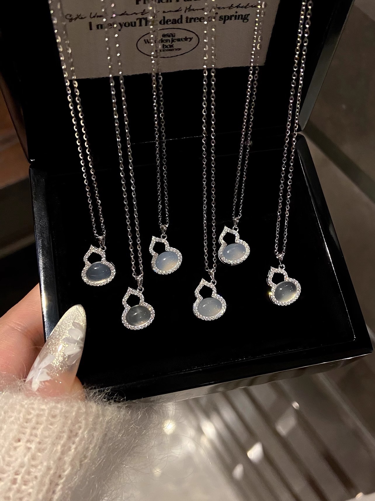 天然白玉髓葫芦项链