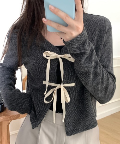 double ribbon 綁帶短外套