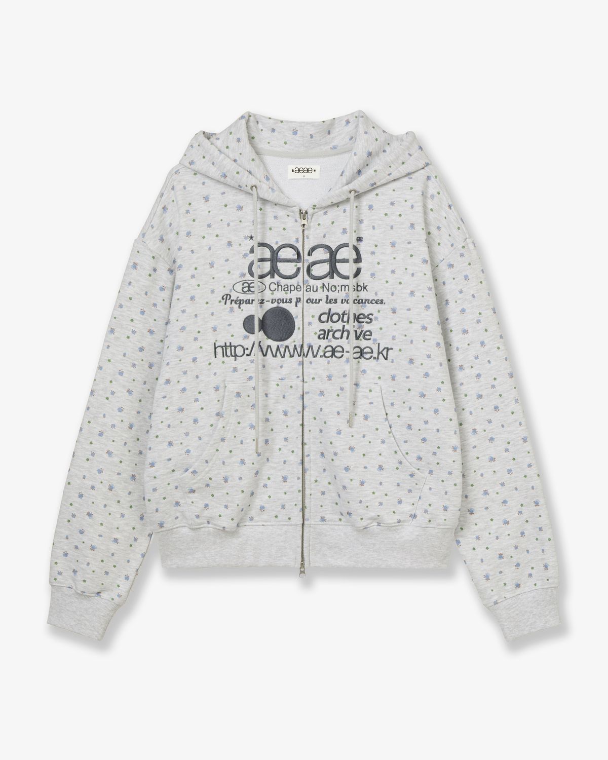 🇰🇷訂購｜aeae 26SS｜WEB LOGO FLOWER HOOD ZIP UP  2色 