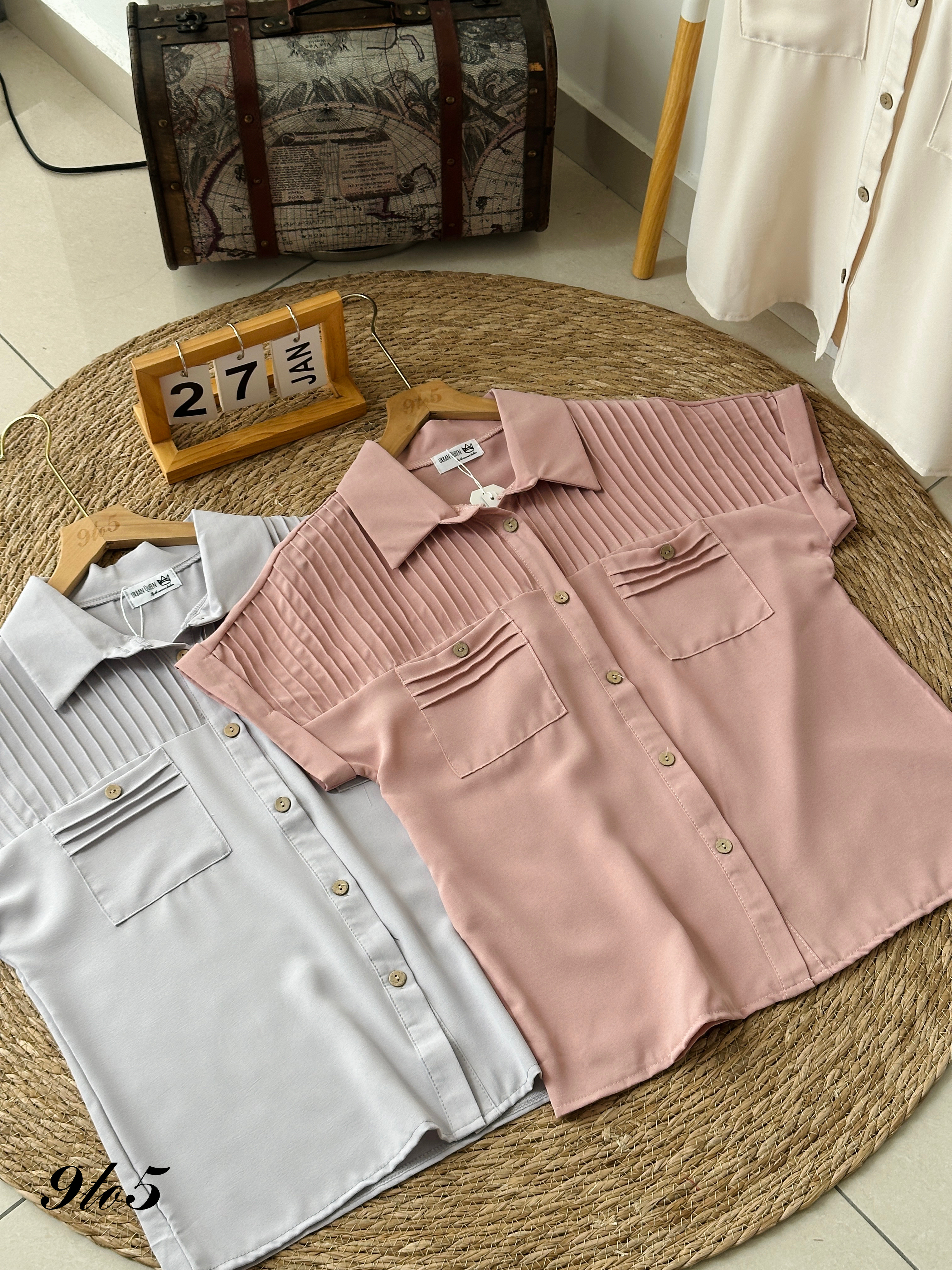 T3927 Cape Sleeve Stripe Shirt - 3 Colors