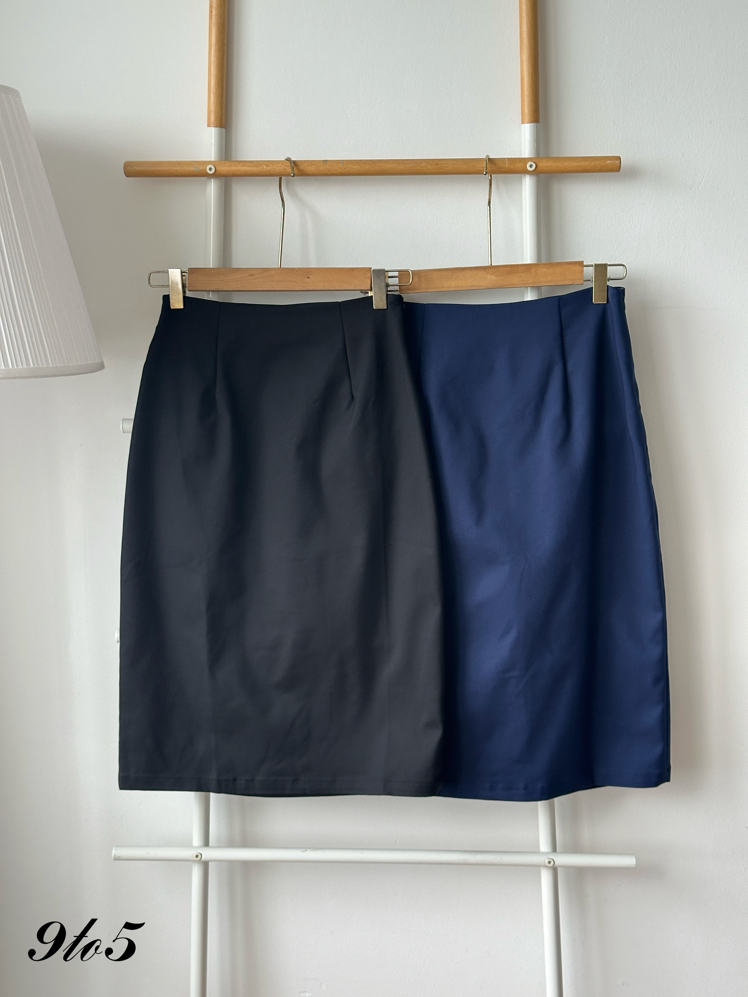 S1978 Side-tie Pencil Skirt - Black & Blue