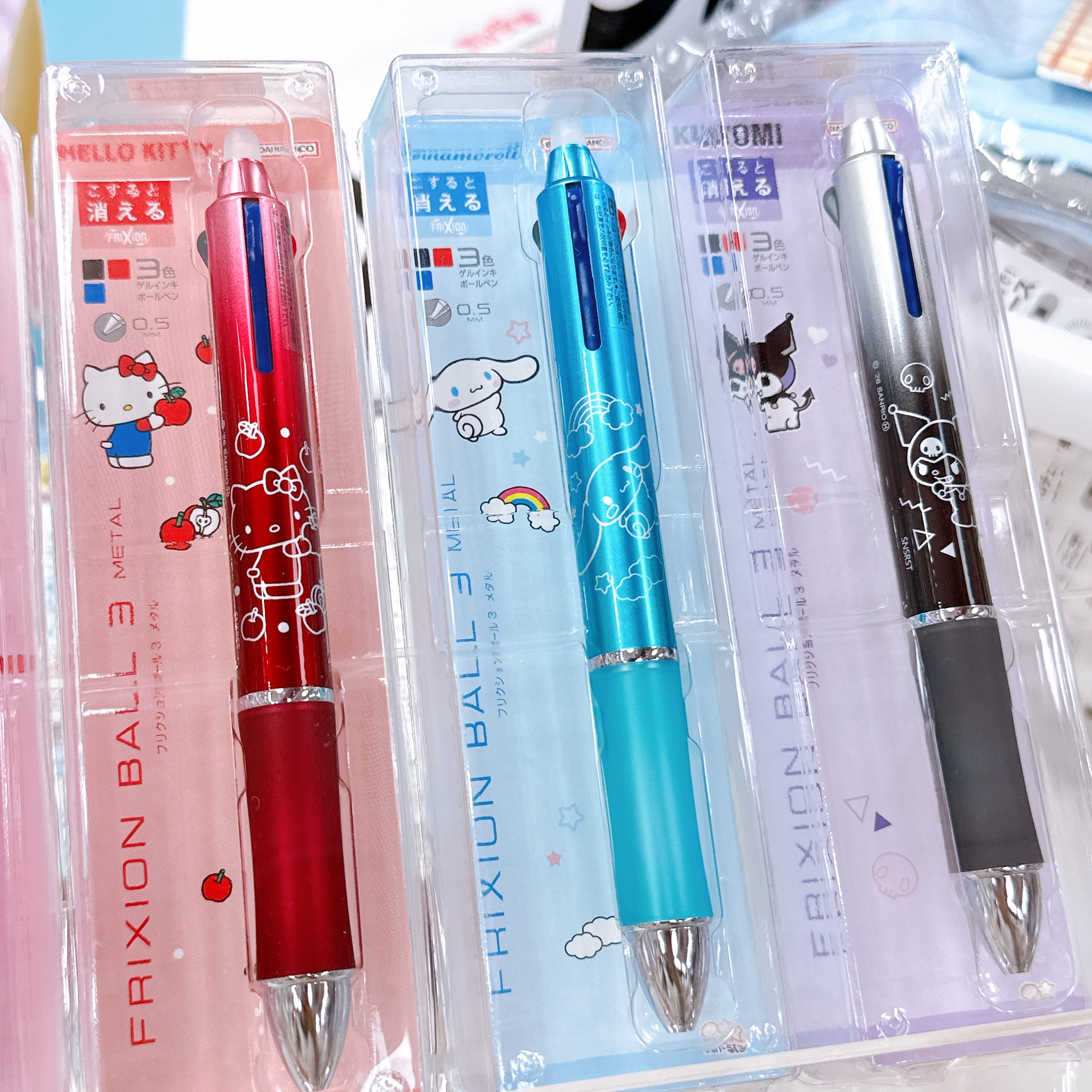 日本直送Sanrio frixion ball 三色原子筆擦擦筆