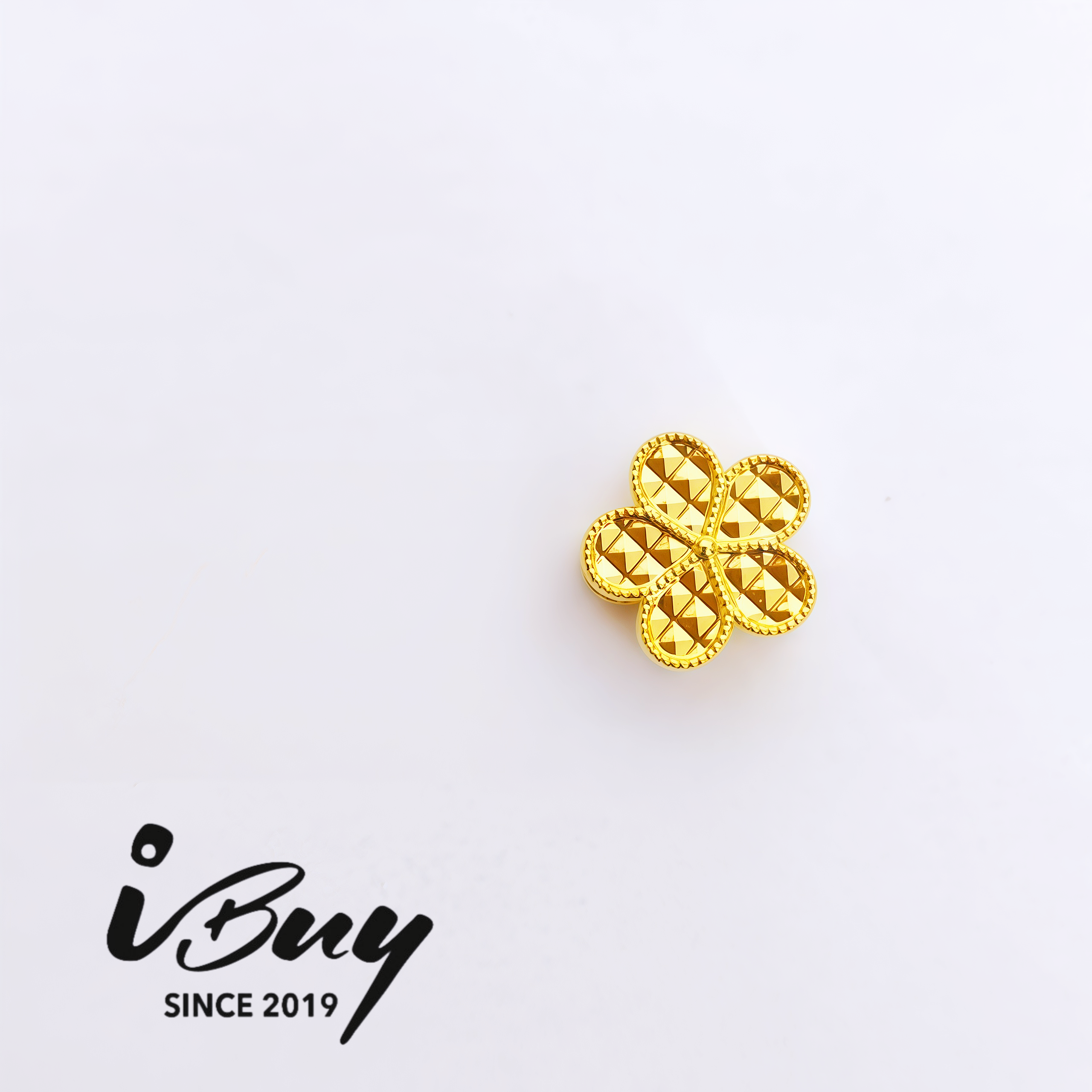 916 HARD GOLD DIAMOND CUT FLOWER BEAD 916 硬金 菱格花串咀