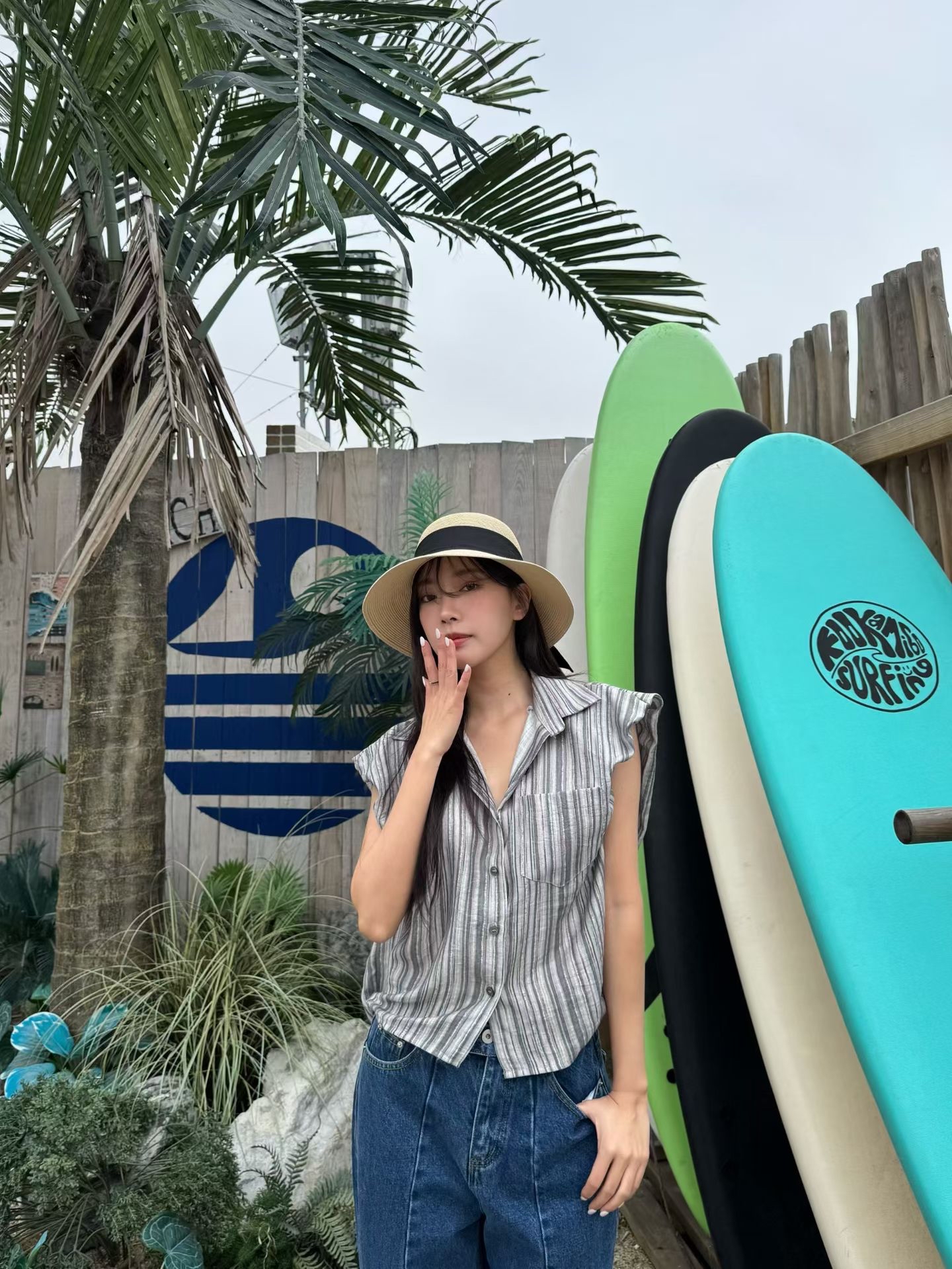 M3 直條皺皺背心