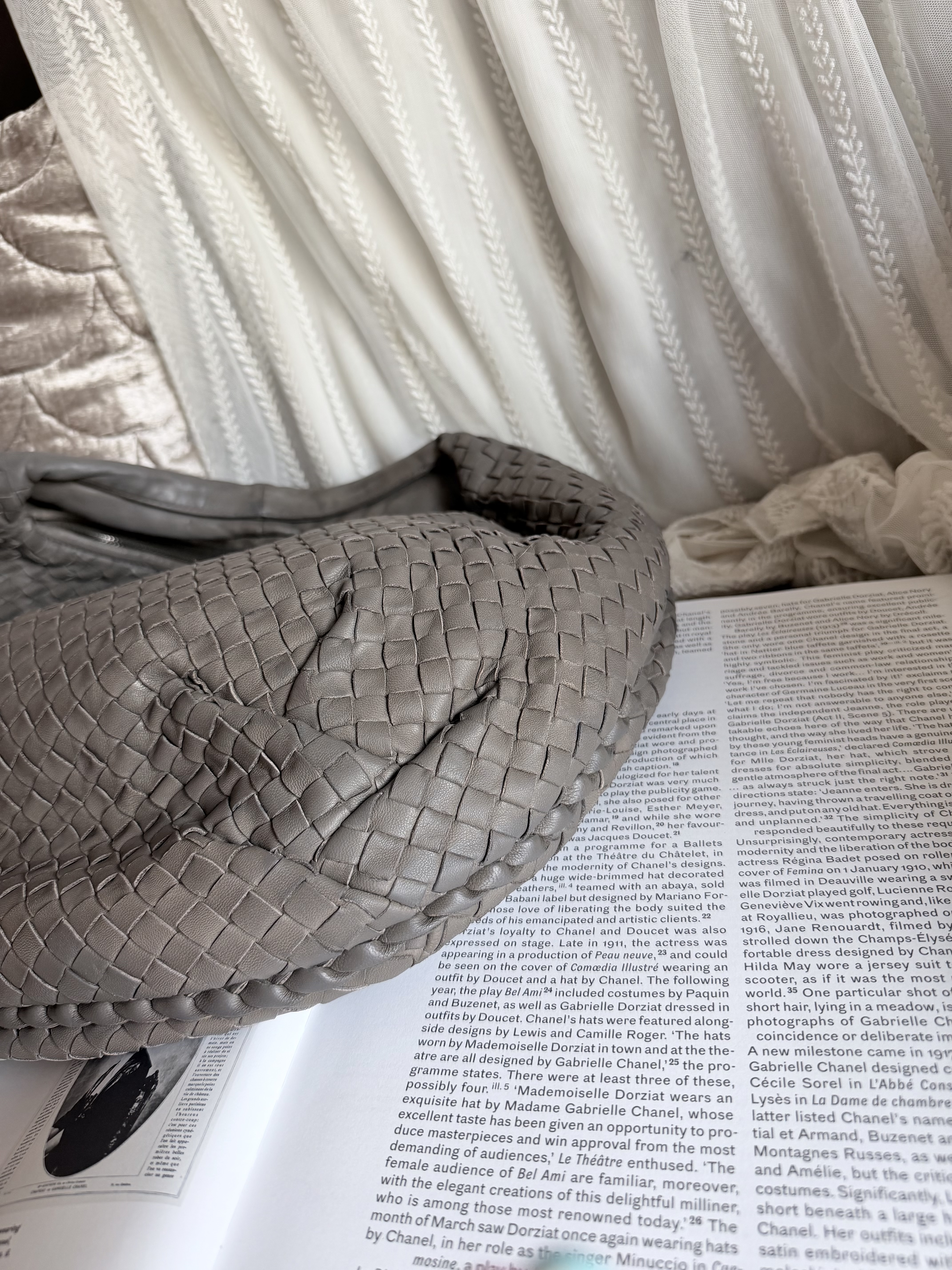 Bottega veneta grey Nappa Intrecciato Large Veneta Hobo bag