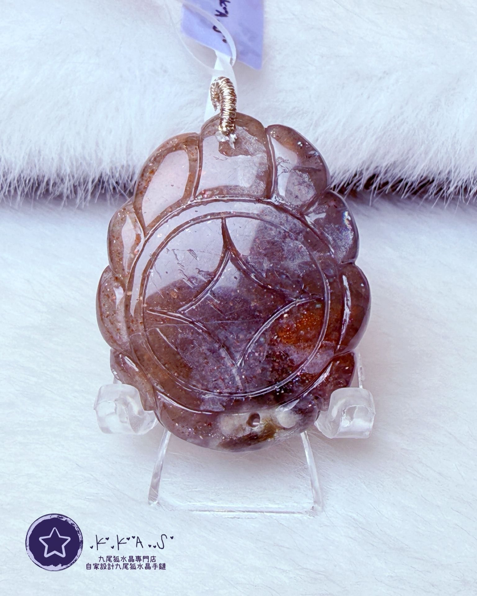 K00174 特價黑金骨幹 公主狐 - 吊墜/手牌兩用款