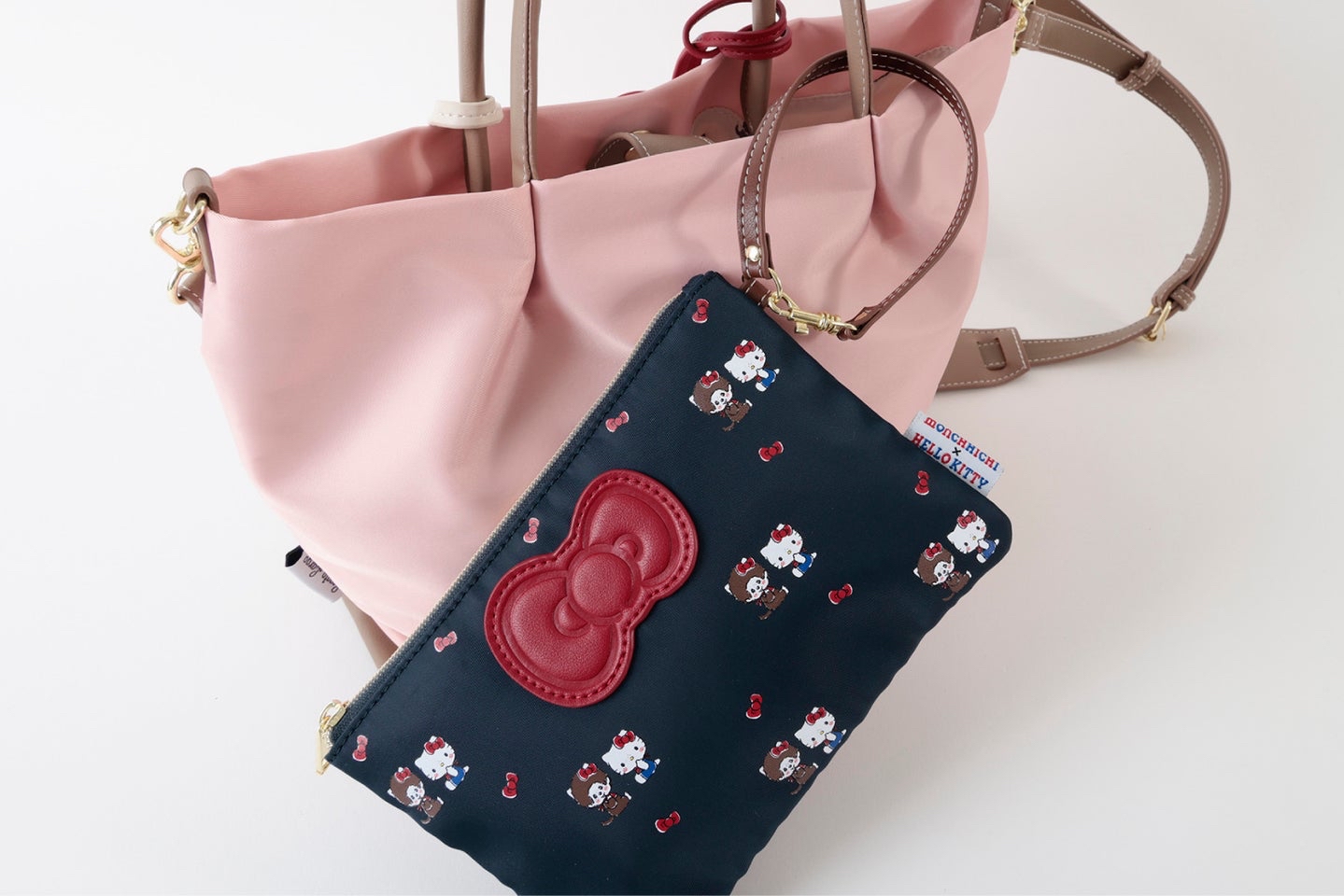 🎀【預訂】Monchhichi × Hello Kitty Pattern Pouch B