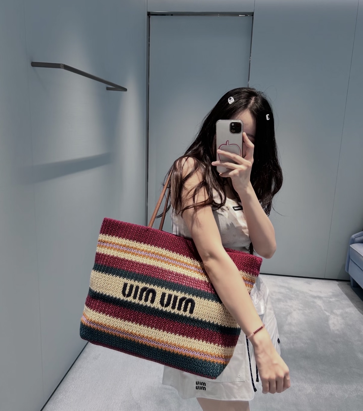 限時精選折扣✨訂貨🍒MiuMiu Woven Tote Bag  Size 34x40x16cm
