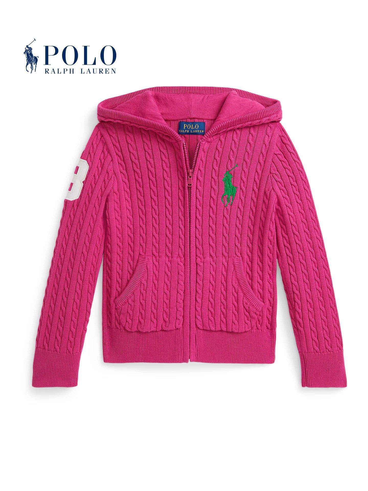 $155件。廠單RL polo針織玫紅針織外套