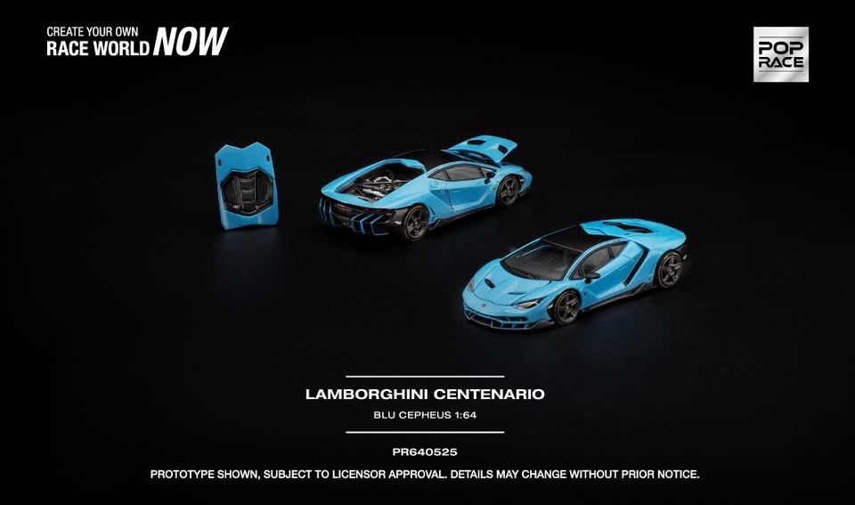 （預訂 Pre Order) Poprace ( PR640525 ) LAMBORGHINI CENTENARIO BLUE CEPHEUS