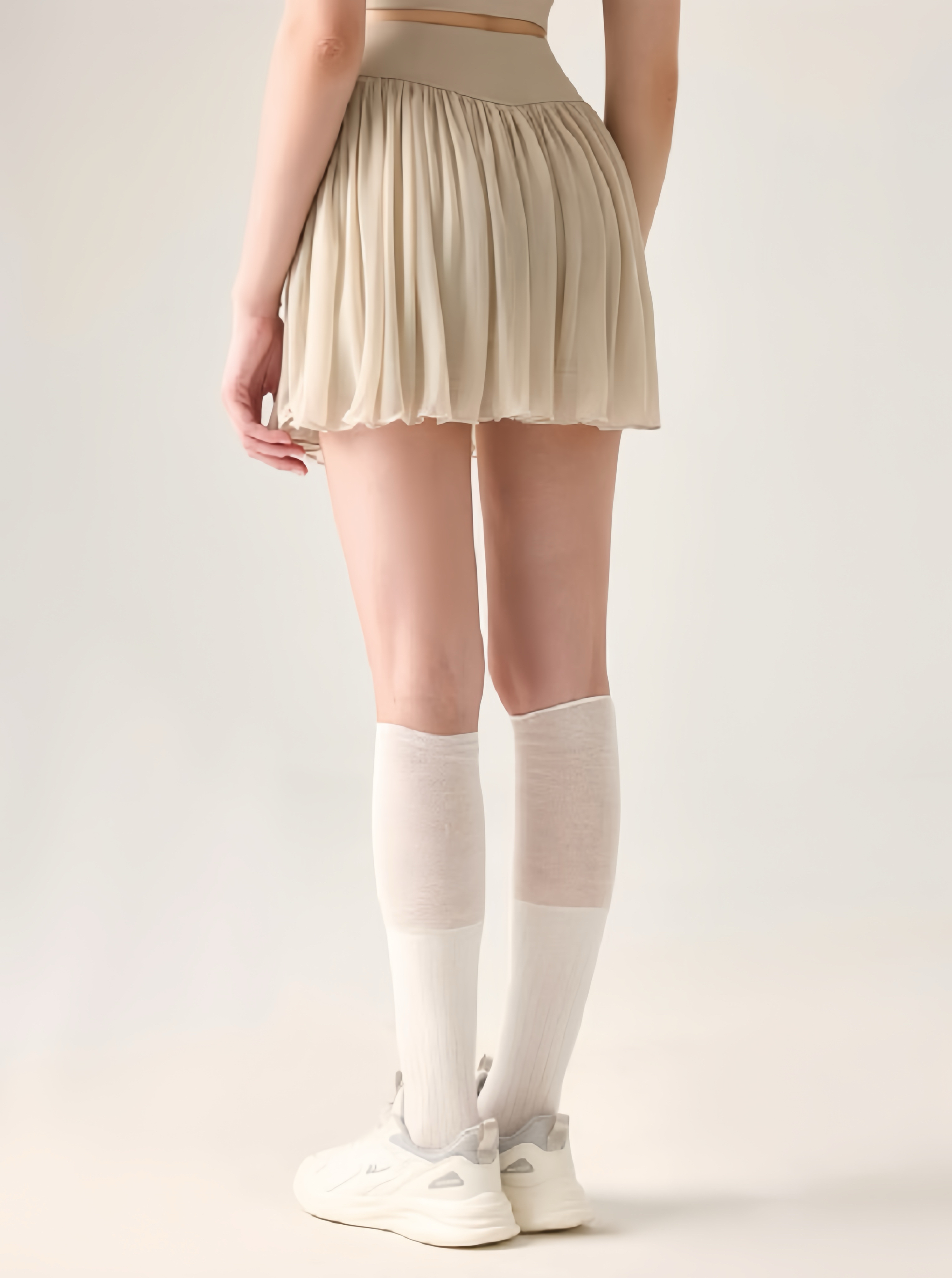 羽感防走光高腰蛋糕邊網球裙