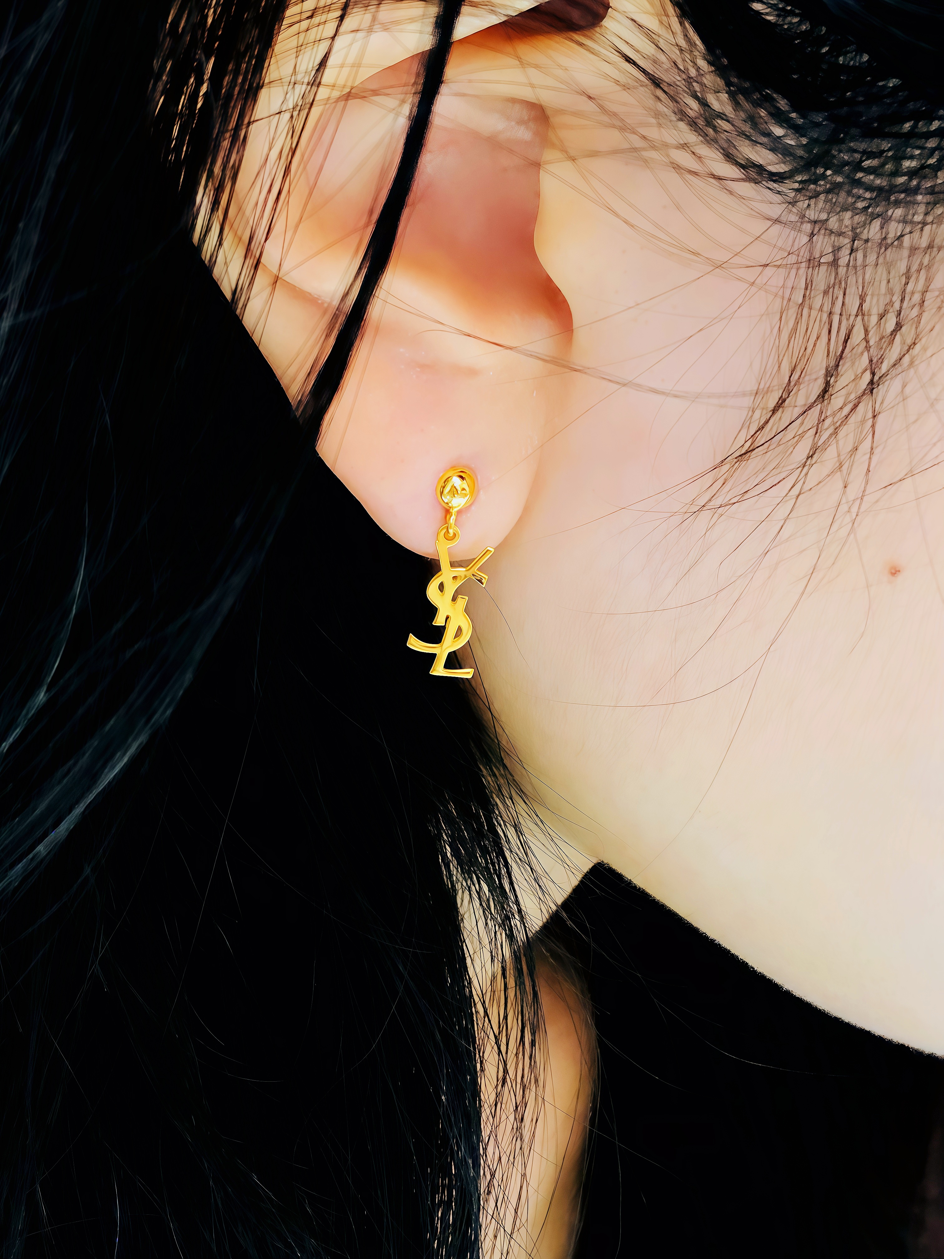 916 GOLD YSL EARRING 916 金 YSL耳针