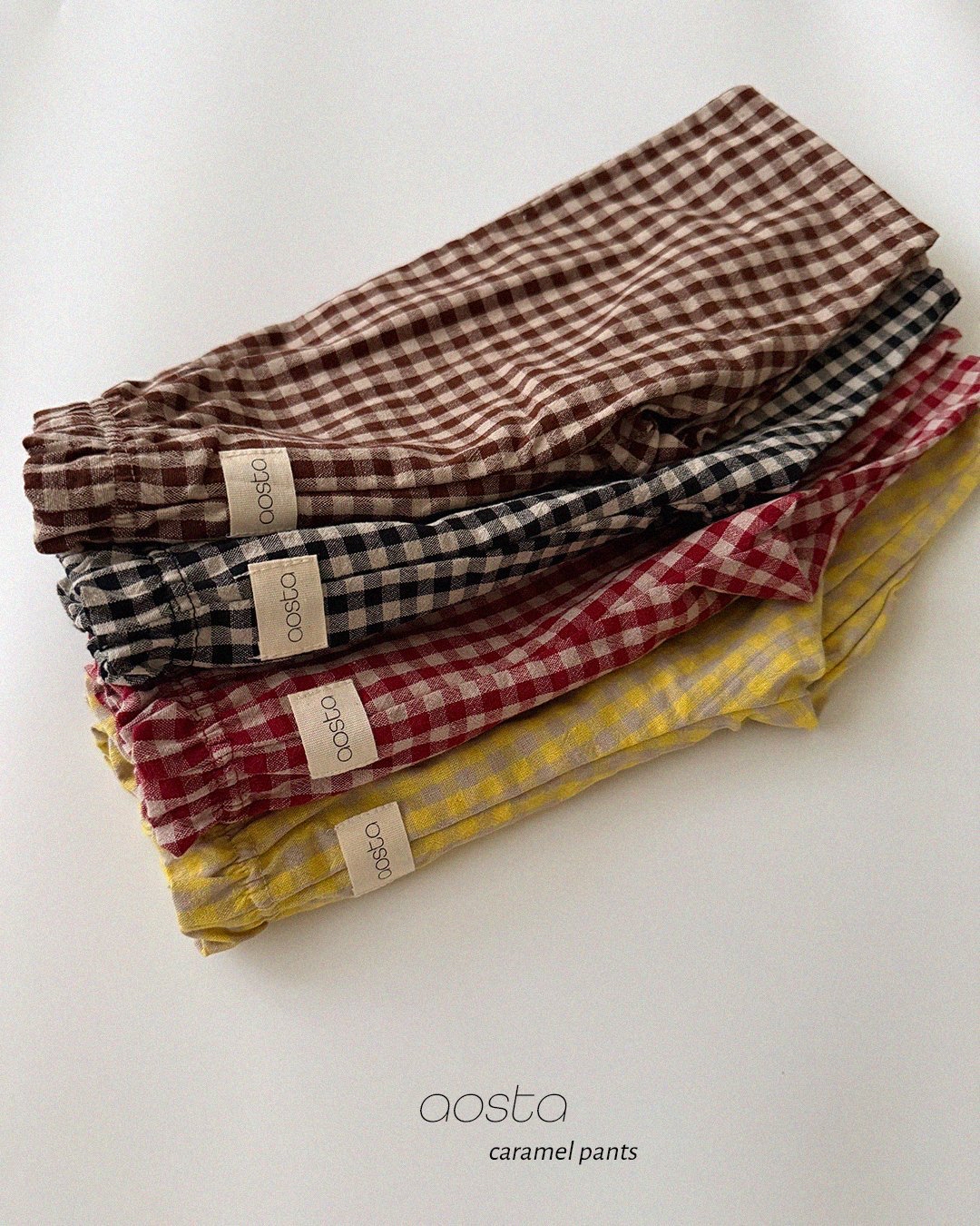Aosta | [Caramel  Check Pants]  