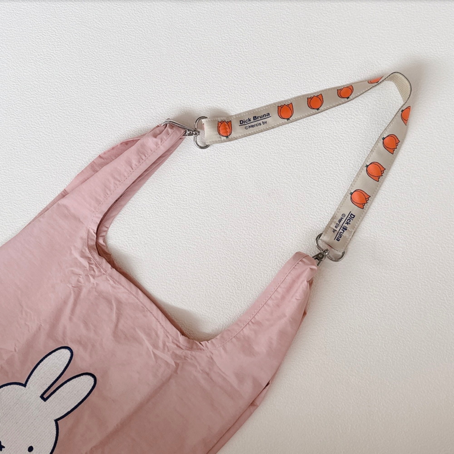 2026春夏新作 Dick Bruna miffy Strap Shopper BAG 肩背款 環保袋 粉紅色 