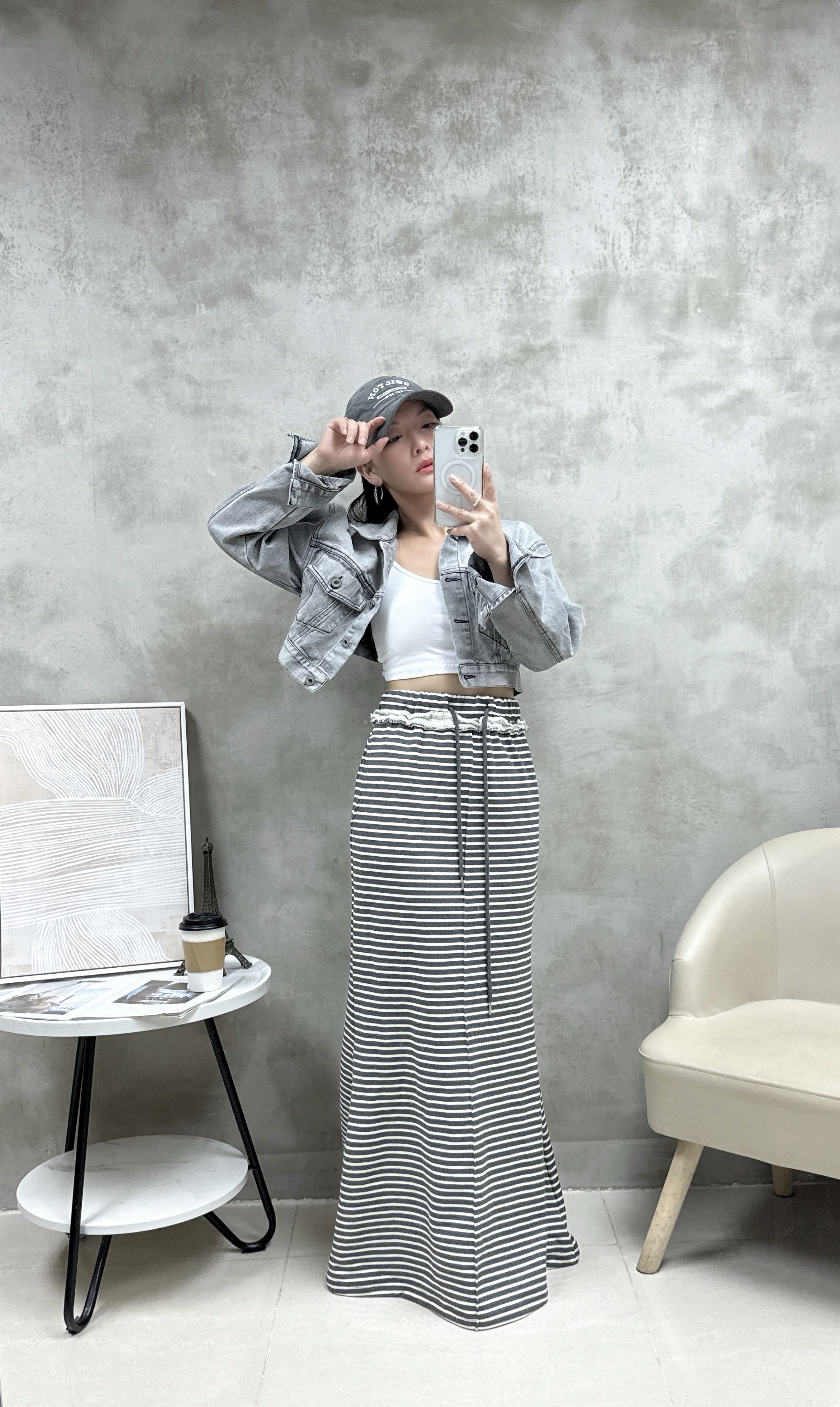 B01 後扣漸變色洗水牛仔外套