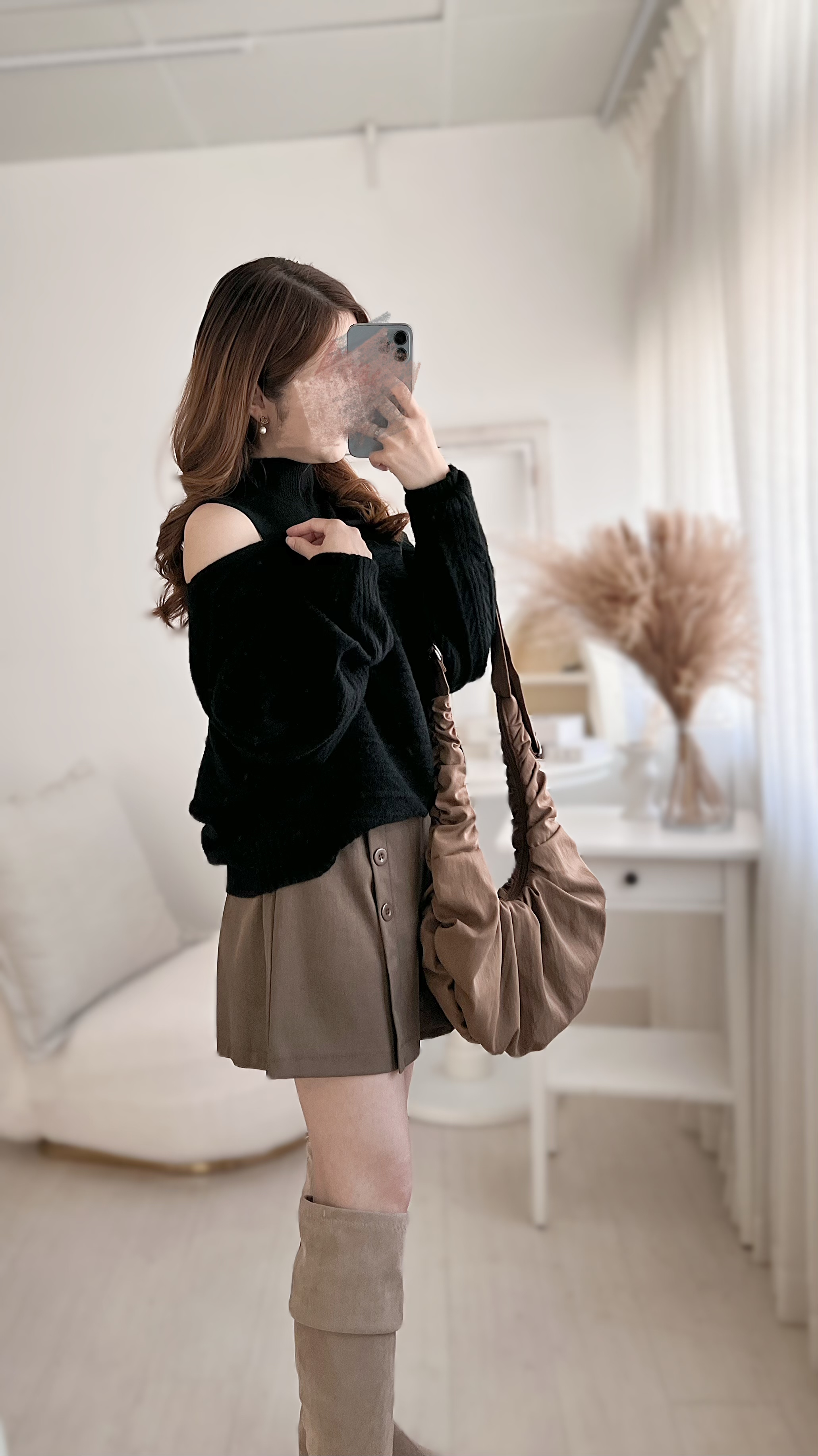 [限時閃購]2-WAY巴洛克織紋毛衣(背心+上衣)[KR]黑色308279