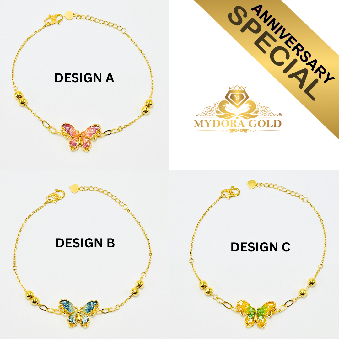 Anniversary Special: MYDORA Rantai Tangan Butterfly Series l EMAS 916/22K