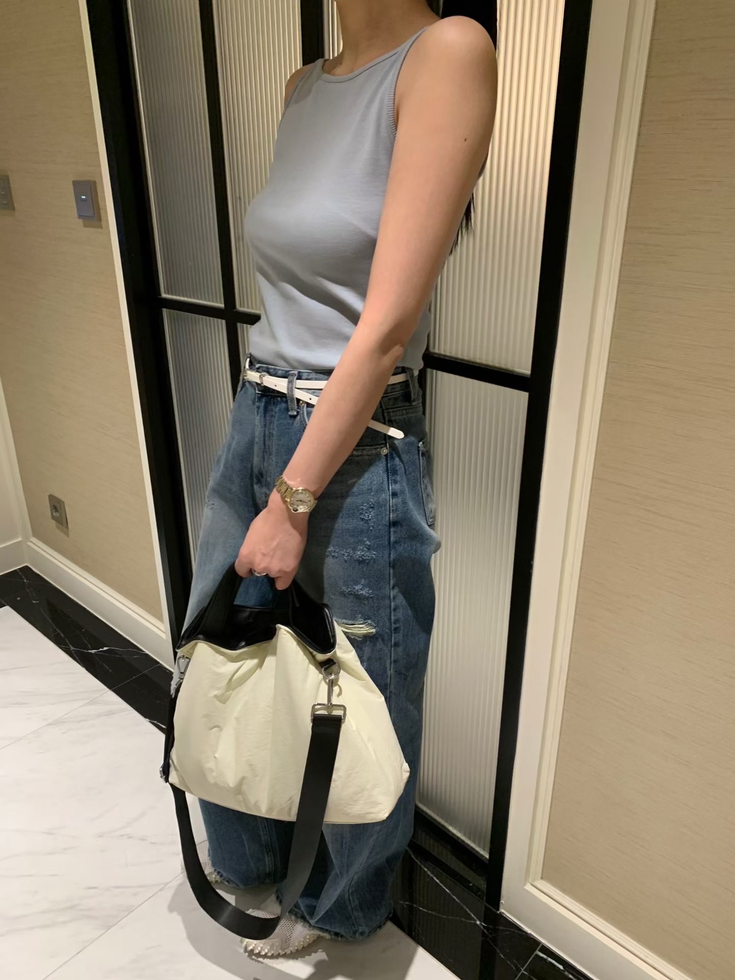 Elegant boat neck U-back cami top