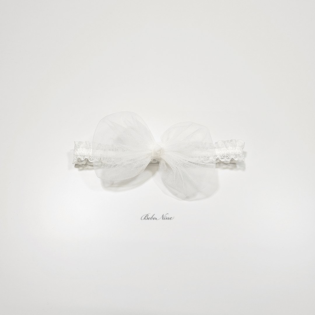☀️預訂 韓國直送☀️🇰🇷Bebenine兩色蕾絲波點蝴蝶結髮帶