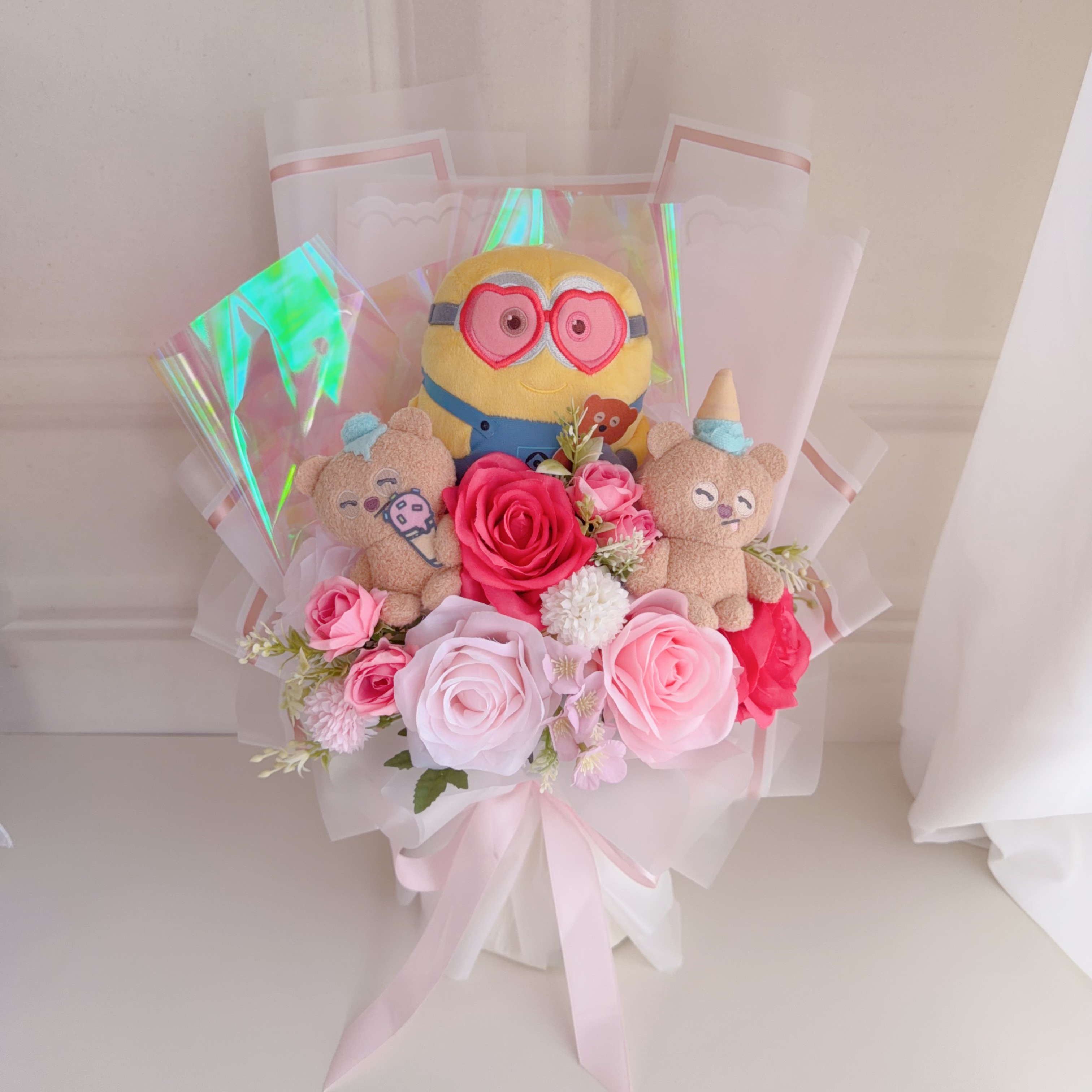 （現貨） Minions+Tim公仔花