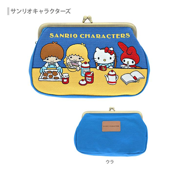 日本直送 Sanrio 角色 刺繡 口金包 筆袋/化妝包✨（Hello Kitty 🐱 / 集合款 💖）