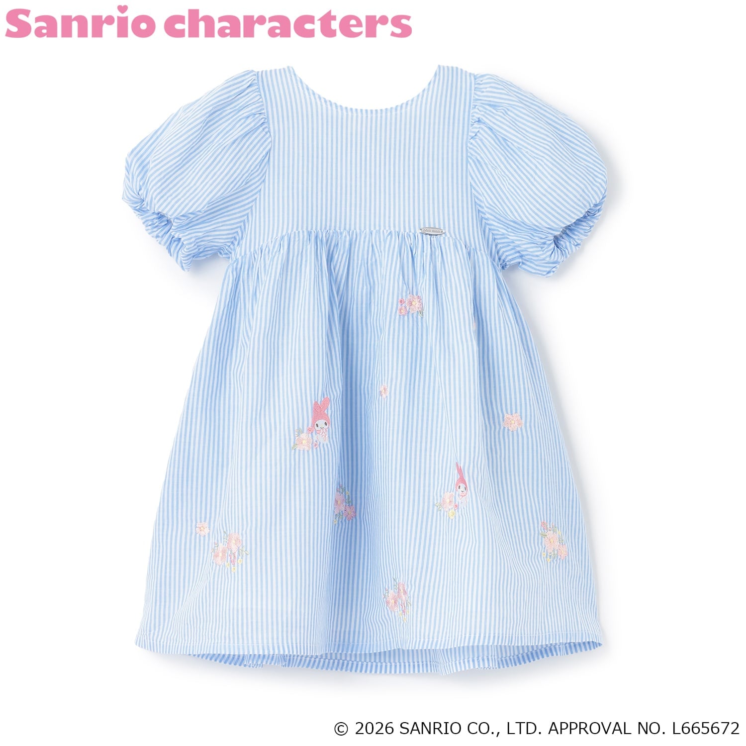 🆕【⭐訂購⭐】 🇯🇵日本直送🌀#Melody / #Kitty  圓潤泡泡袖 刺繡連身裙🌀[ELEA-0051][260605]