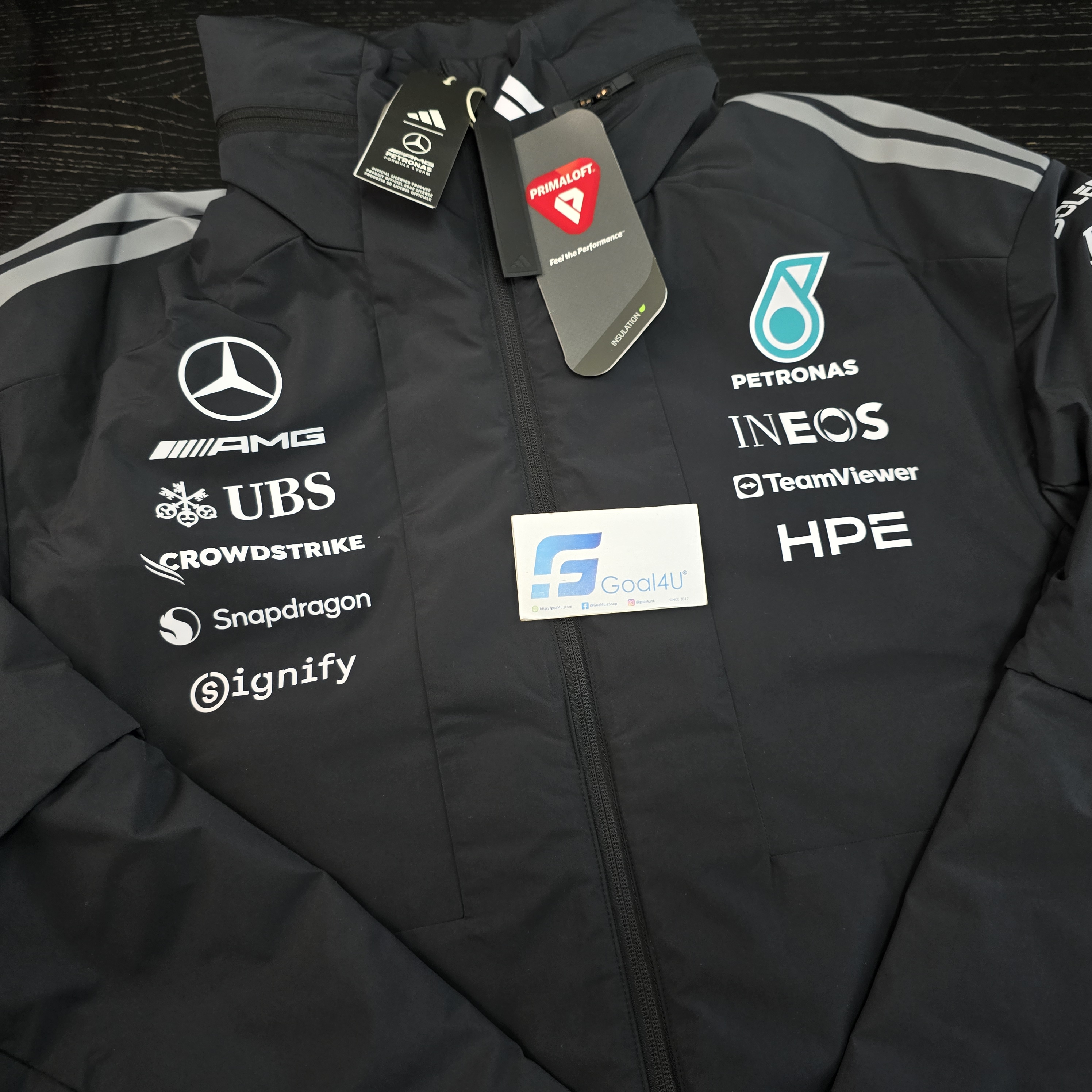 Adidas F1 Mercedes Benz 平治車隊 2026 黑色工程師外套 KE5552