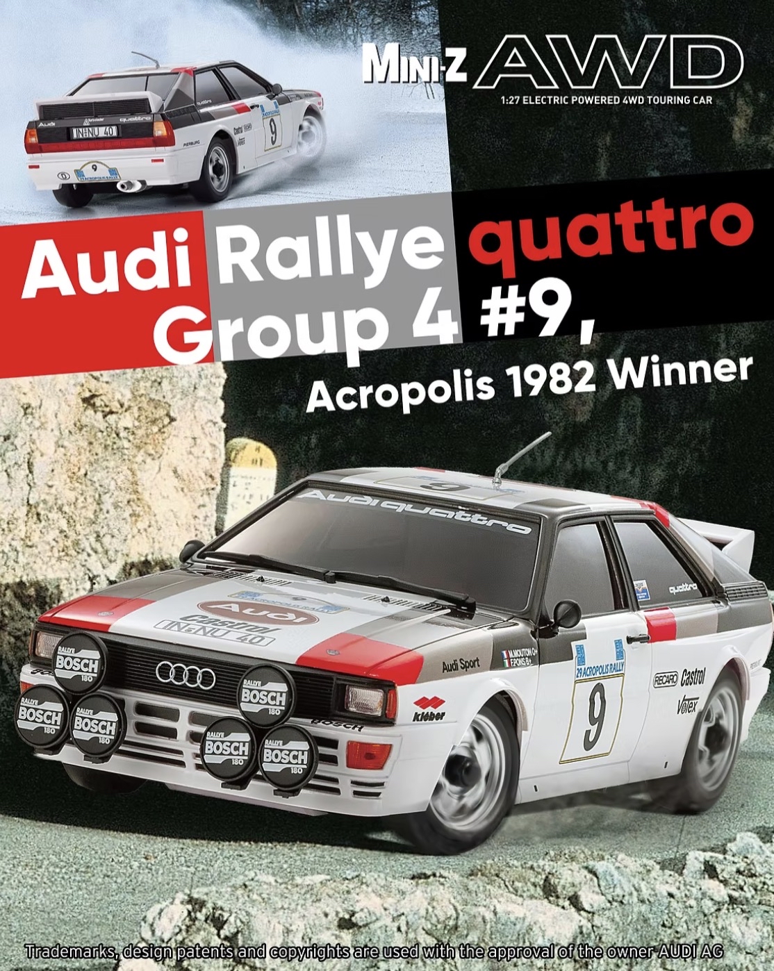 預購Pre-Order Audi Rallye quattro Group 4 #9, Acropolis 1982 Winner