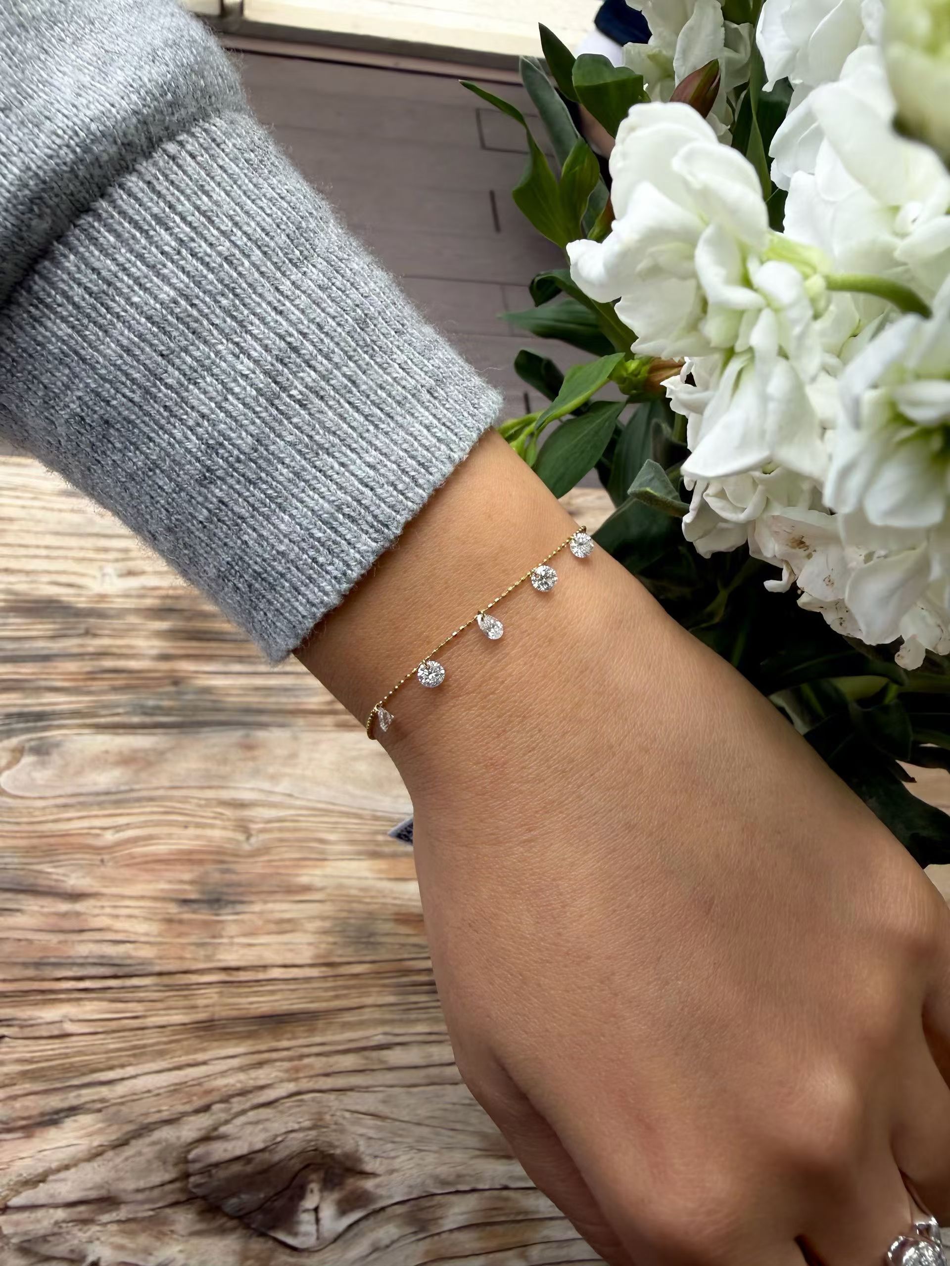 18K培育鑽石手鏈 D:0.775ct/5