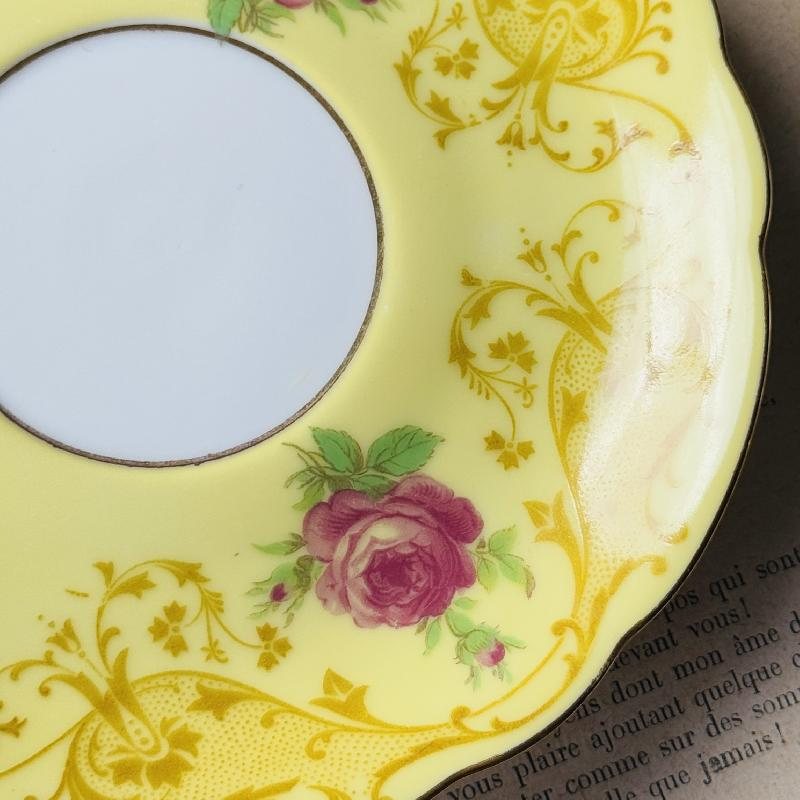Rare! Vintage 1945-49 Bavarian Royal Bayreuth Made in "Germany US Zone" Rose Yellow Tea Set Duo - Tea Cup and Saucer (MT2226)