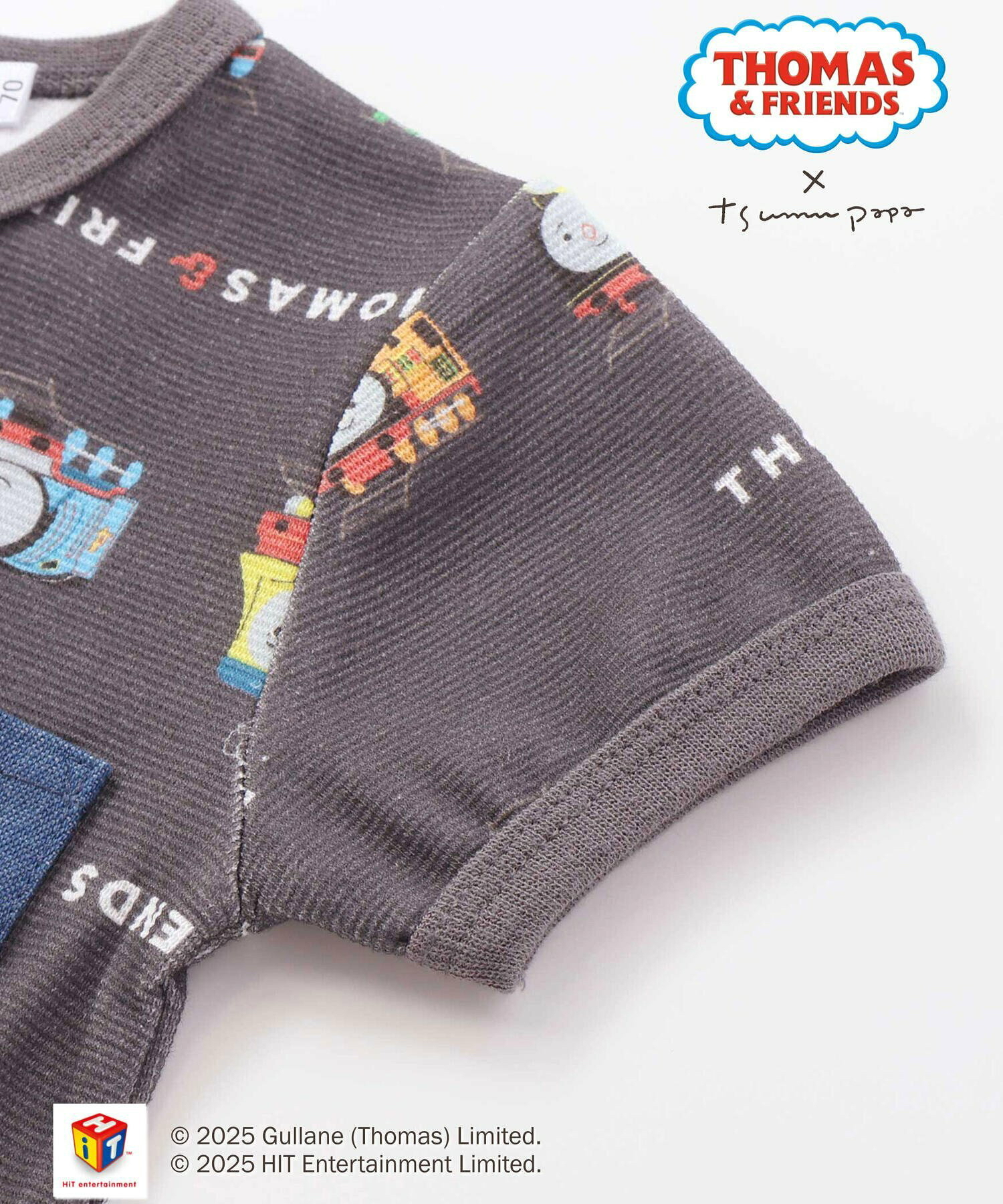 🇯🇵預訂 日本直送🇯🇵Slap Slip Baby x Thomas系列兩色小火車滿印口袋短袖連身服