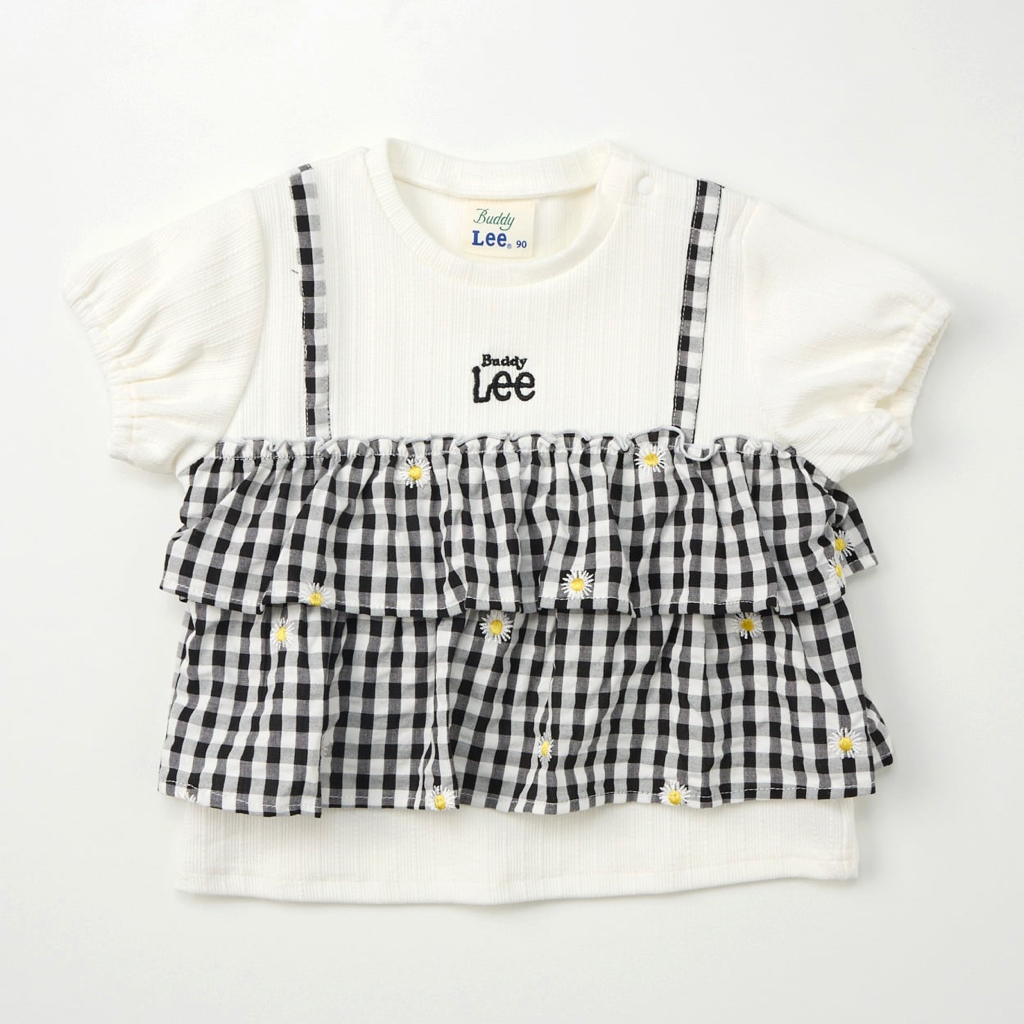 🇯🇵預訂 日本直送🇯🇵Buddy Lee 兩色標誌雛菊刺繡格紋仿吊帶背心式短袖上衣