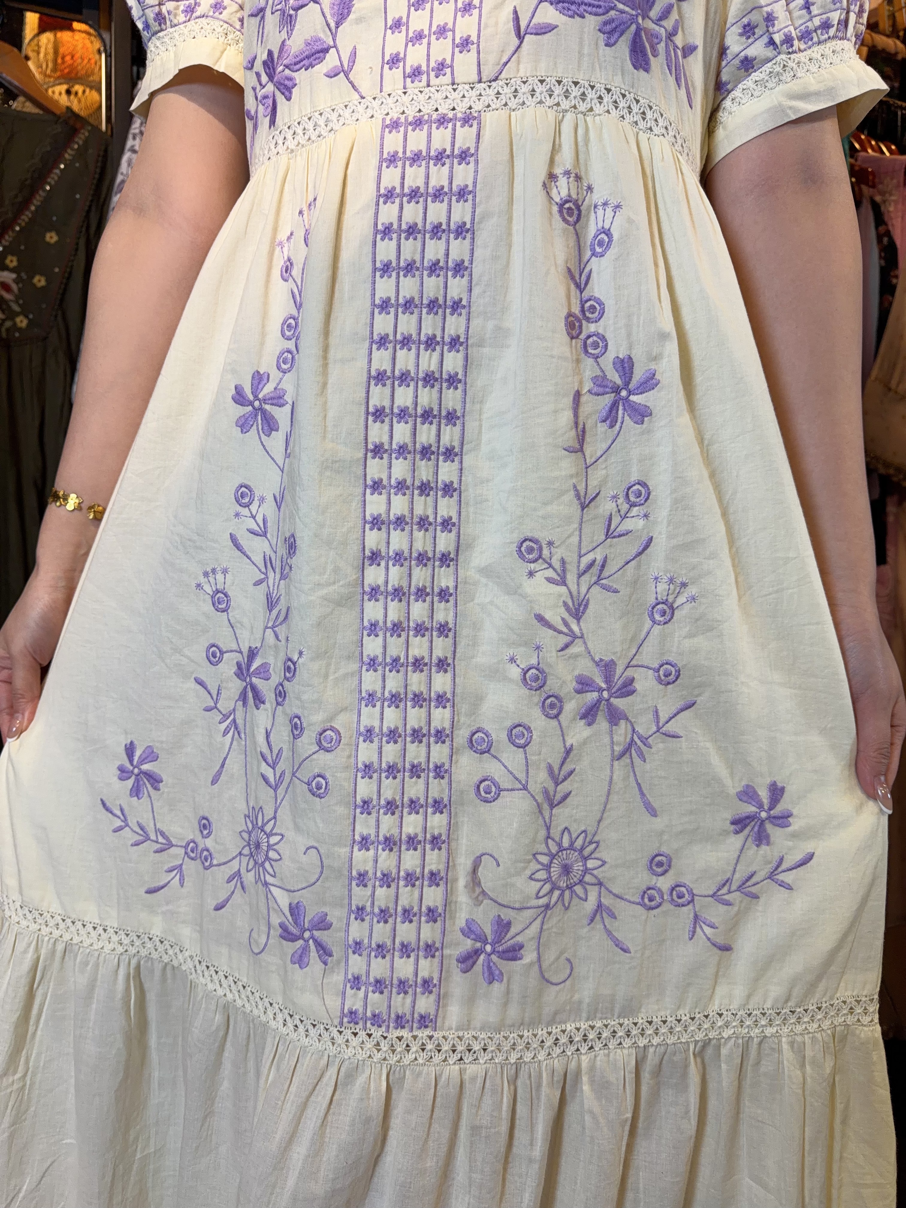 White Princess Emb Pure Cotton OP #1430