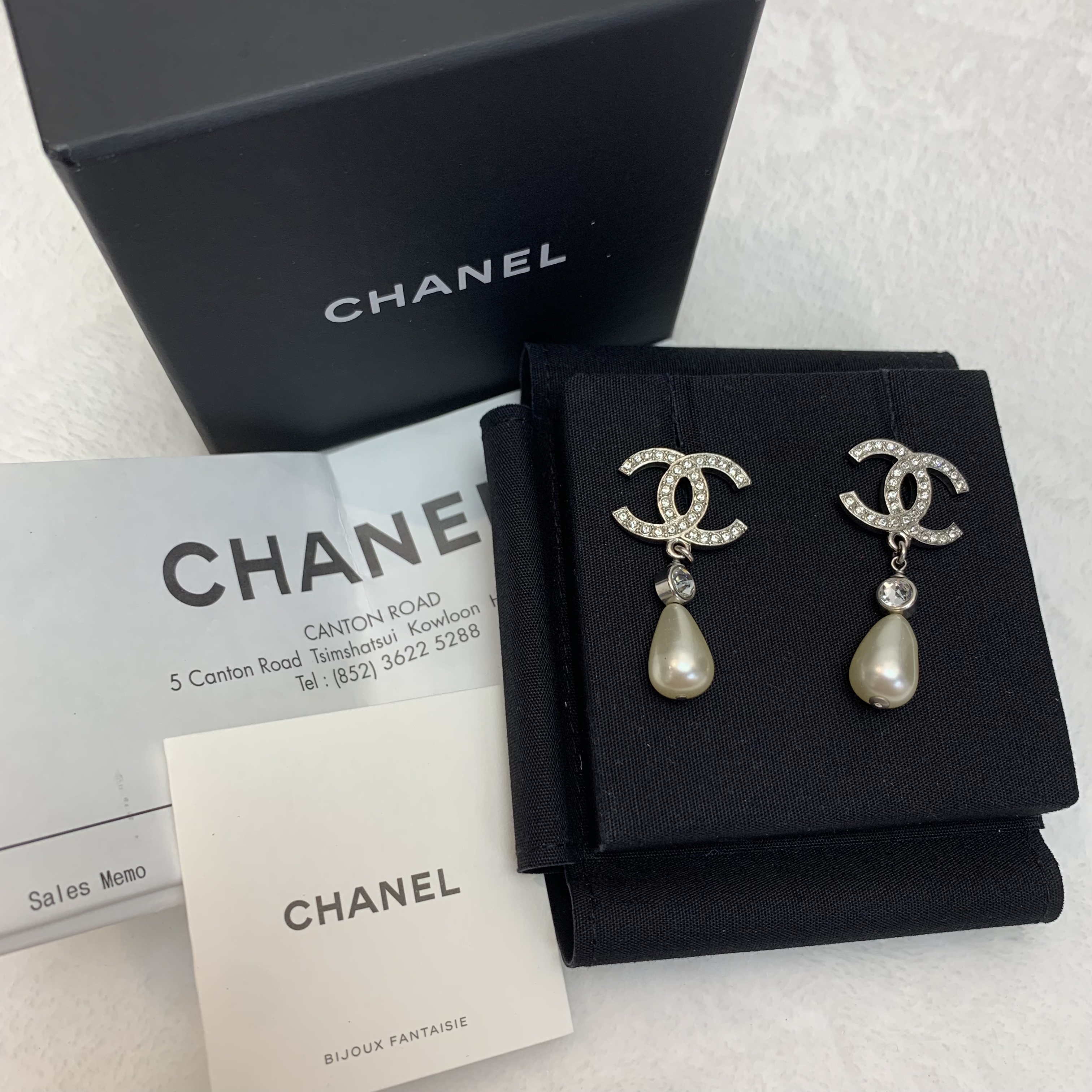 Full set Chanel經典耳環 Chanel閃鑽珍珠耳環 