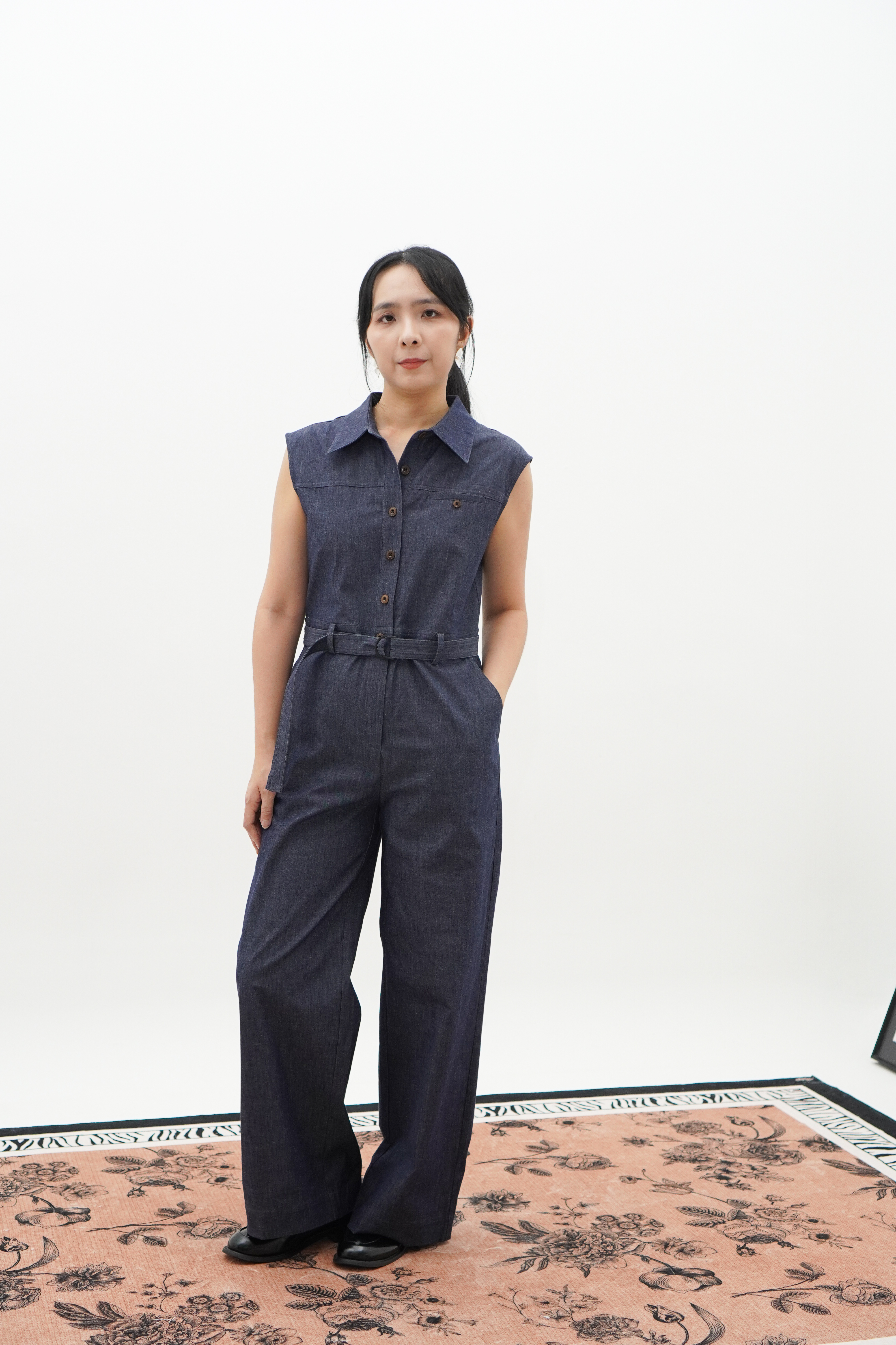 亚麻牛仔工装连体裤 Linen Denim Jumpsuits