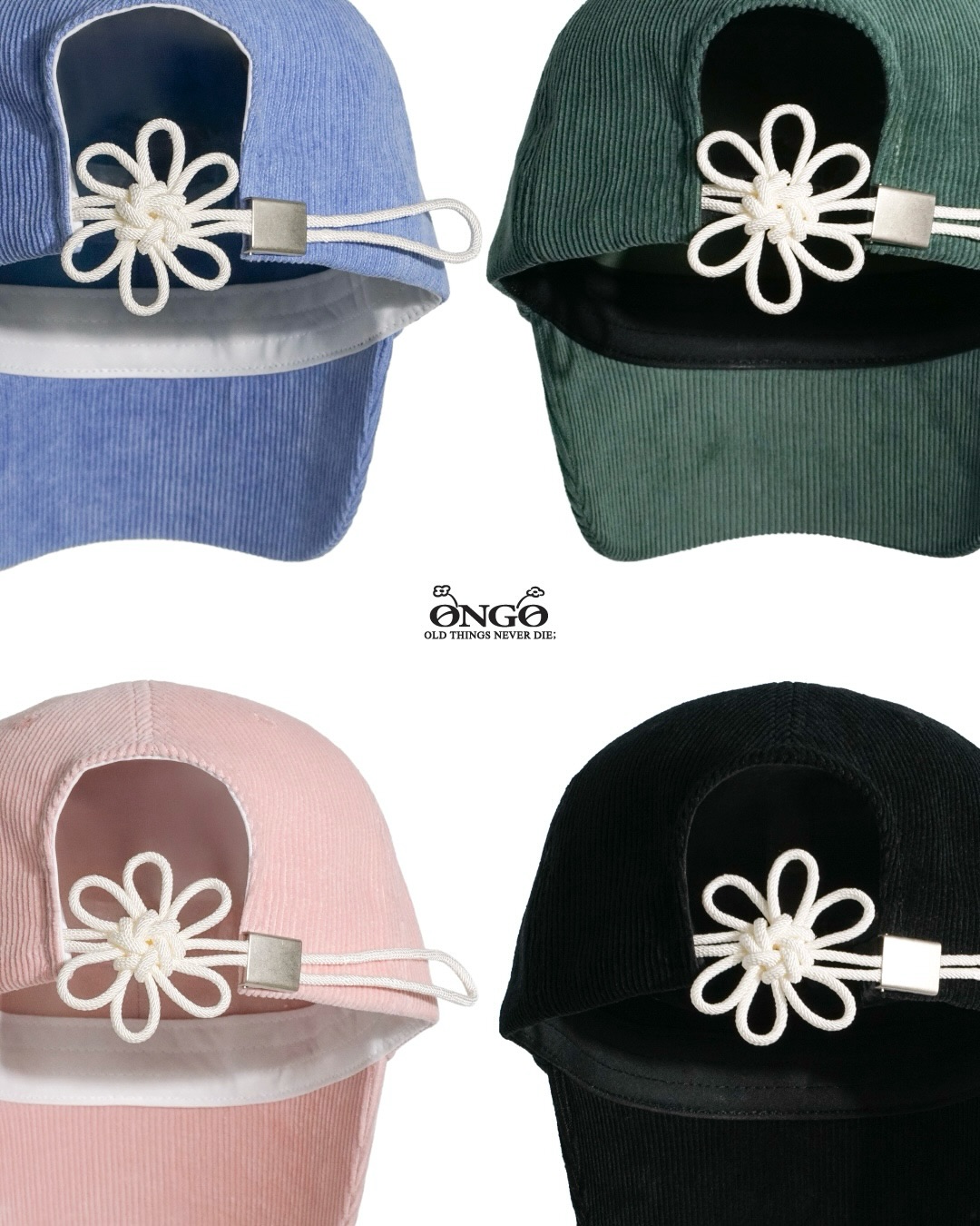 《Pre-Order》온고 ONGO old things never die CORDUROY LOGO FLOWER CAP 燈芯絨帽子 (2026 Ver.)