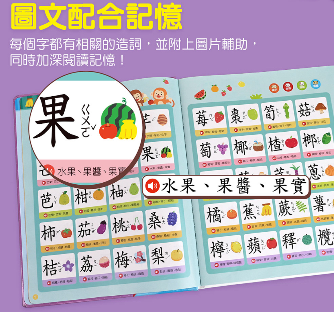 📚預訂 台灣直送📚FOOD超人小手點讀國字圖解百科