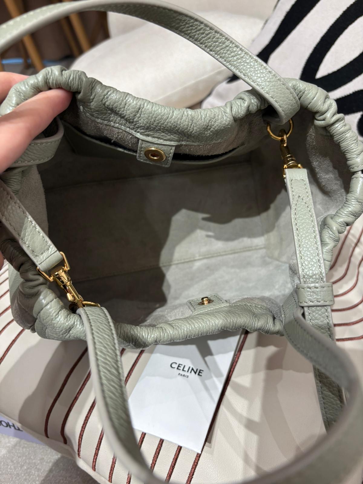 CELINE Triomphe Cabas Drawstring 2 way bag calfskin 100%Authentic, 99%New ✅Booklet✅Dust bag