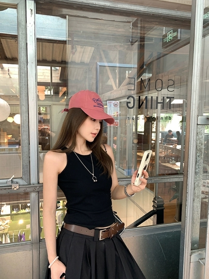 Victoria Tank Top + A-line Pleated Maxi Skirt 极简风圆领背心+百褶大摆半身裙两件套(附送腰带) (3 Colours)