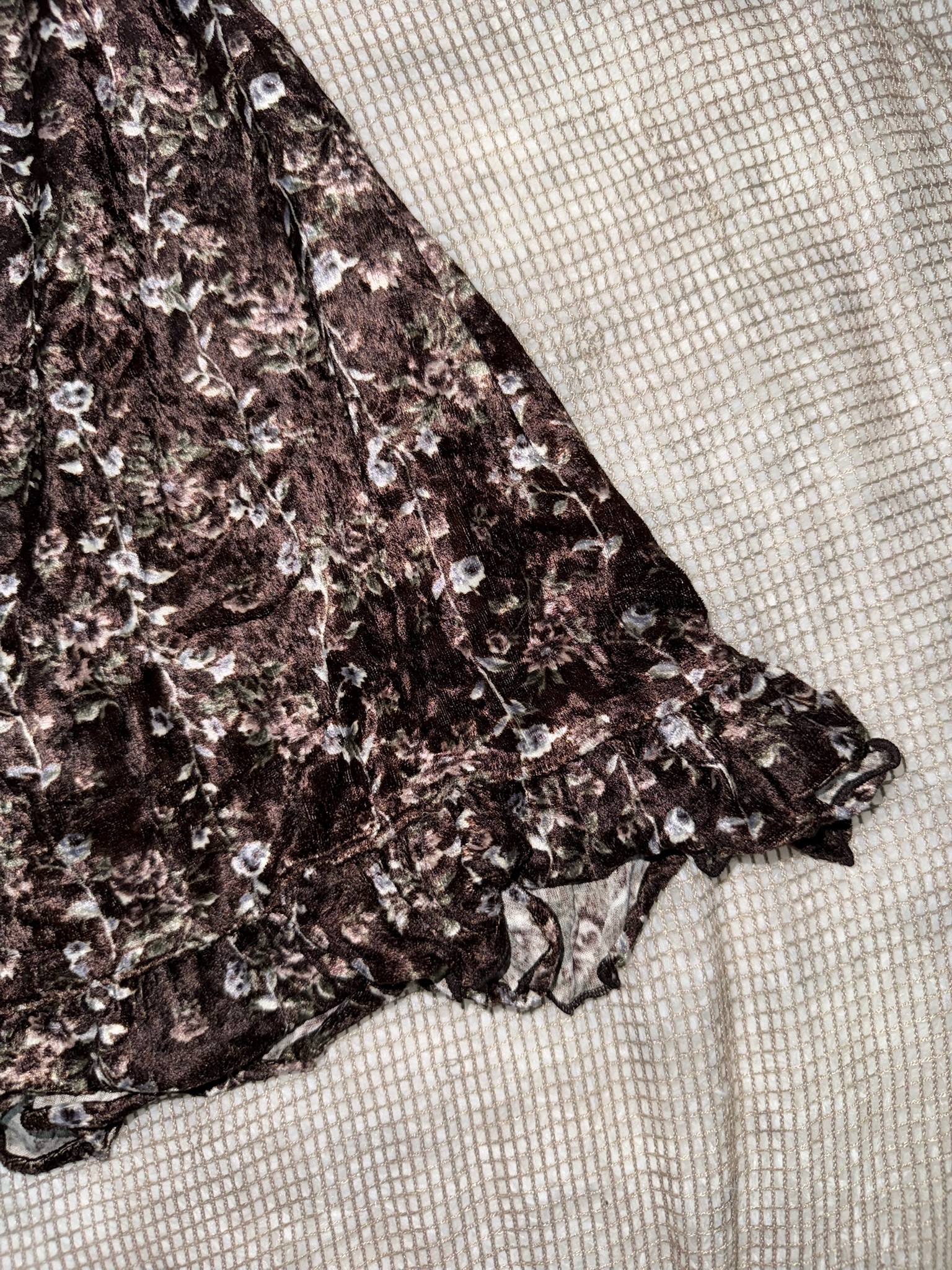 Shimmer Floral Ruffle Mini Dress