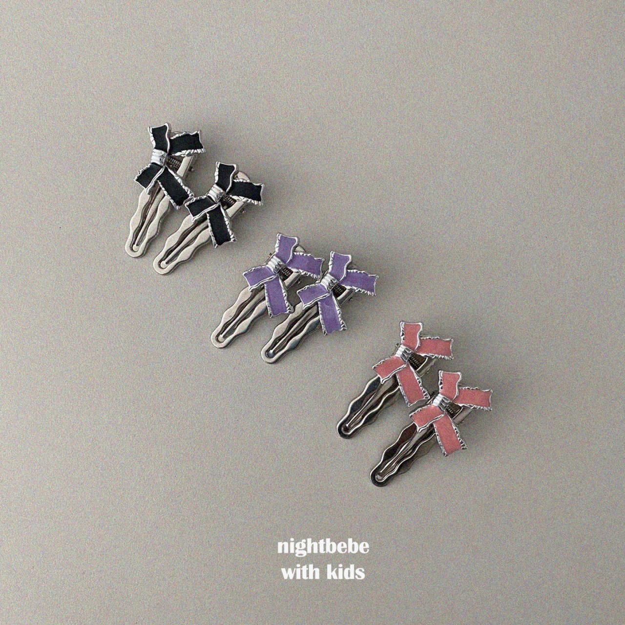 Nightbebe | 1 set 2個髮夾 (Pink/Purple)ACC