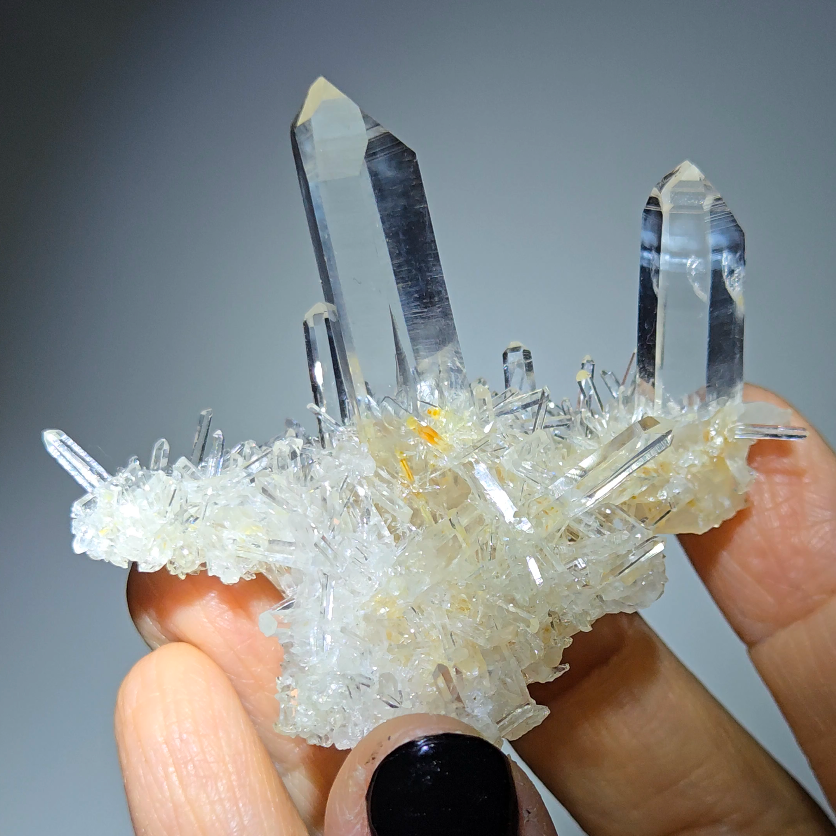 Lemurian blue smoke needle quartz cluster - LQ485