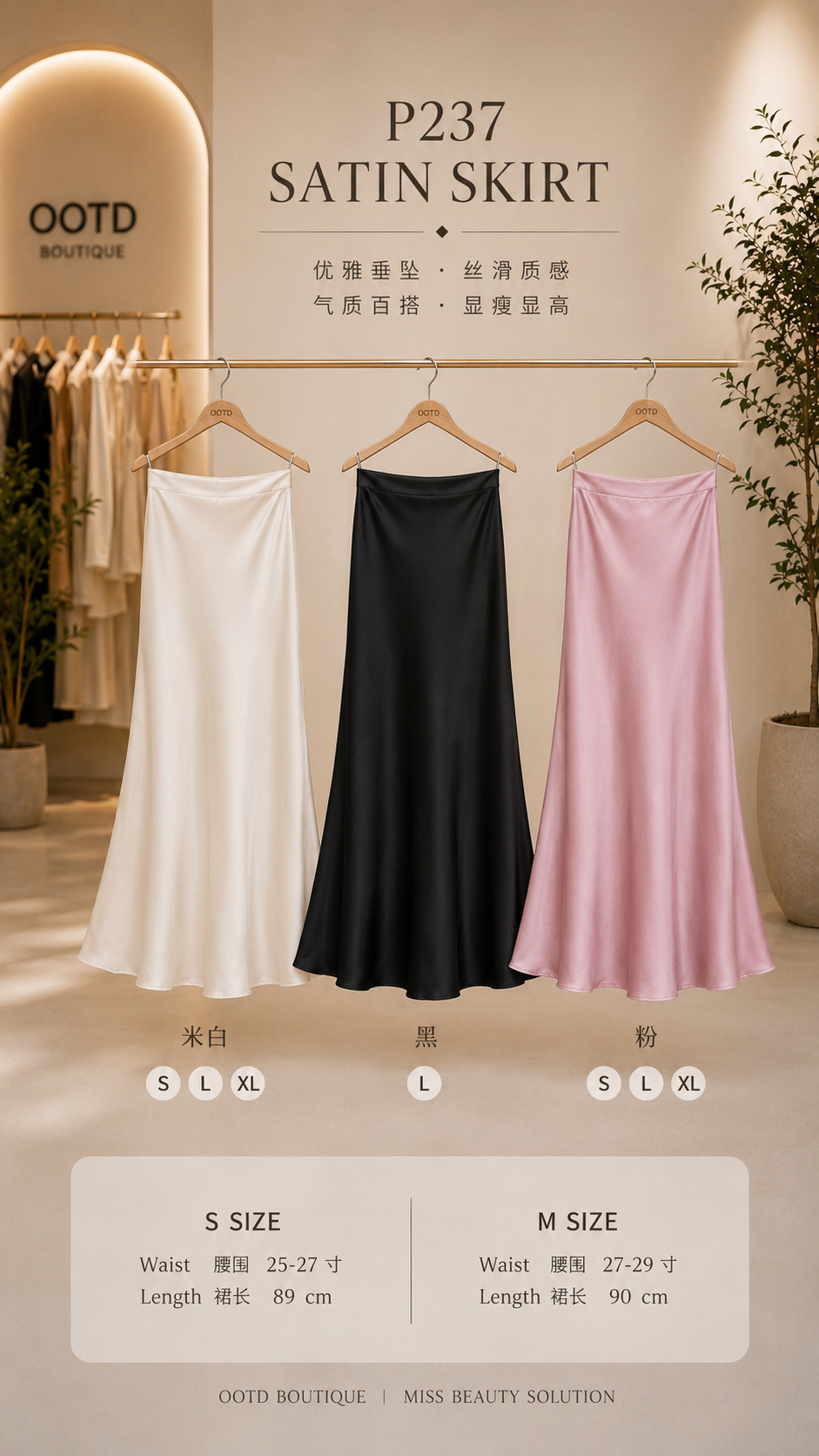 P237 Satin Skirt 缎面鱼尾裙子
