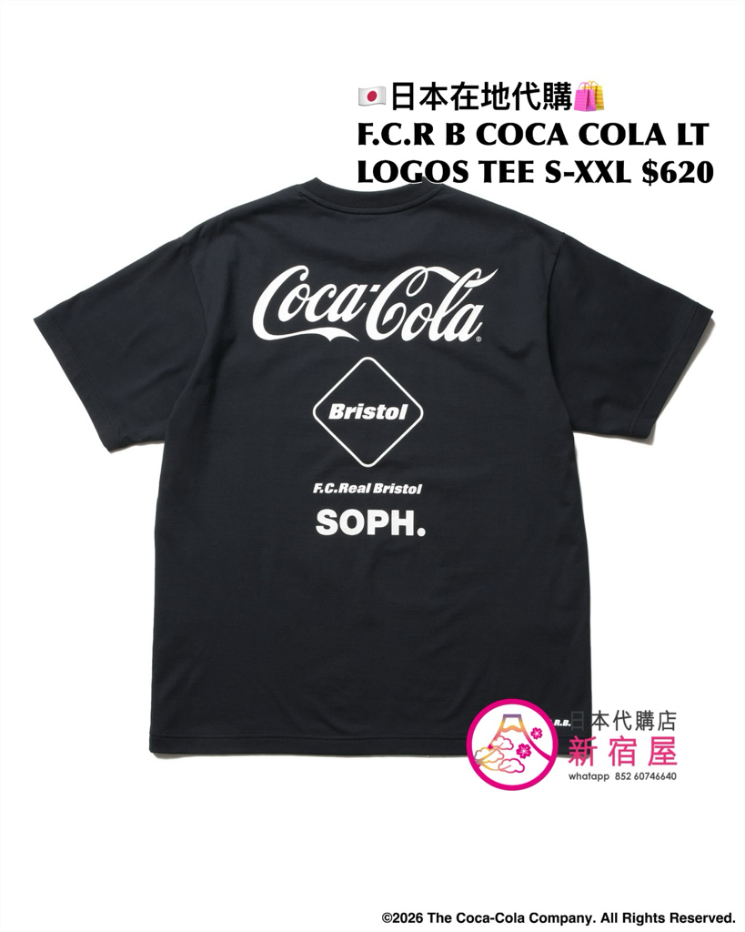F.C.REAL BRISTOL x COCA COLA AD BANNER TEE/ MIRRO LOGO TEE/ LISTED LOGOS TEE/ HEATHER TEE 