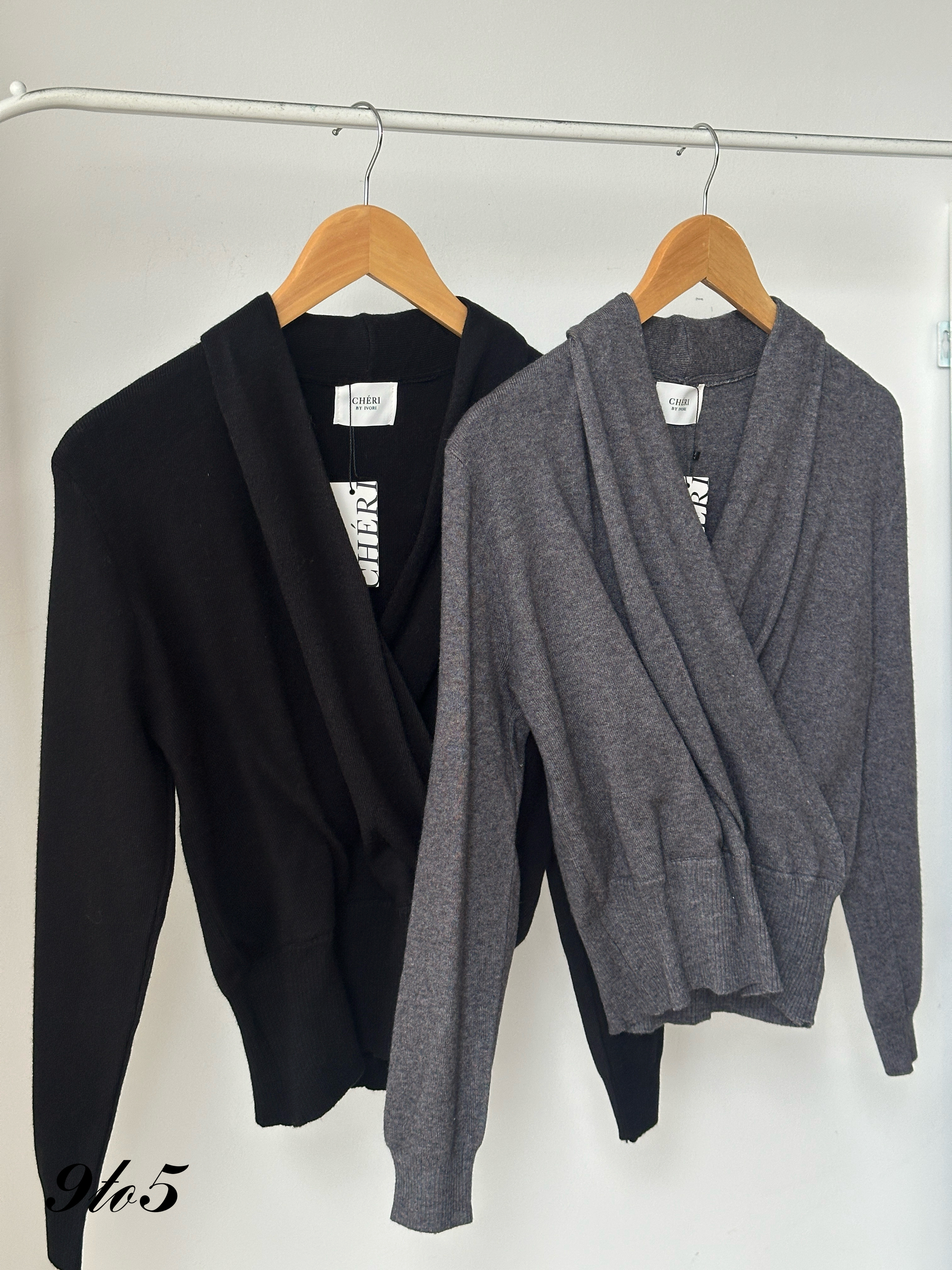 T4022 V-Neck Knit Wrap Top - 4 Colors