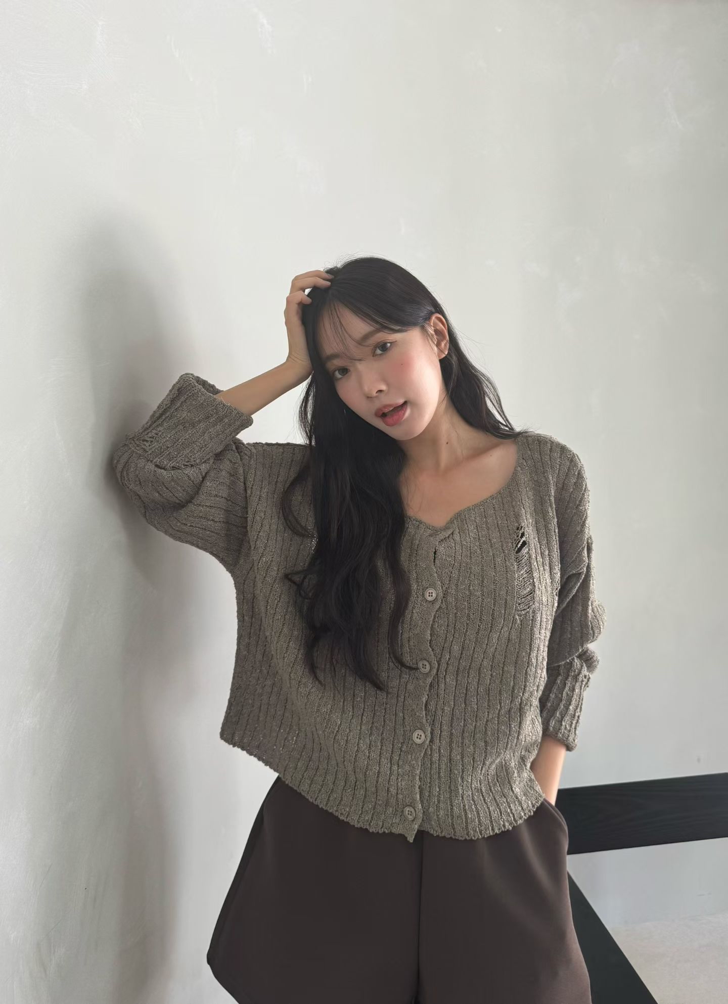 MA9 隨性破洞設計感針織Cardigan