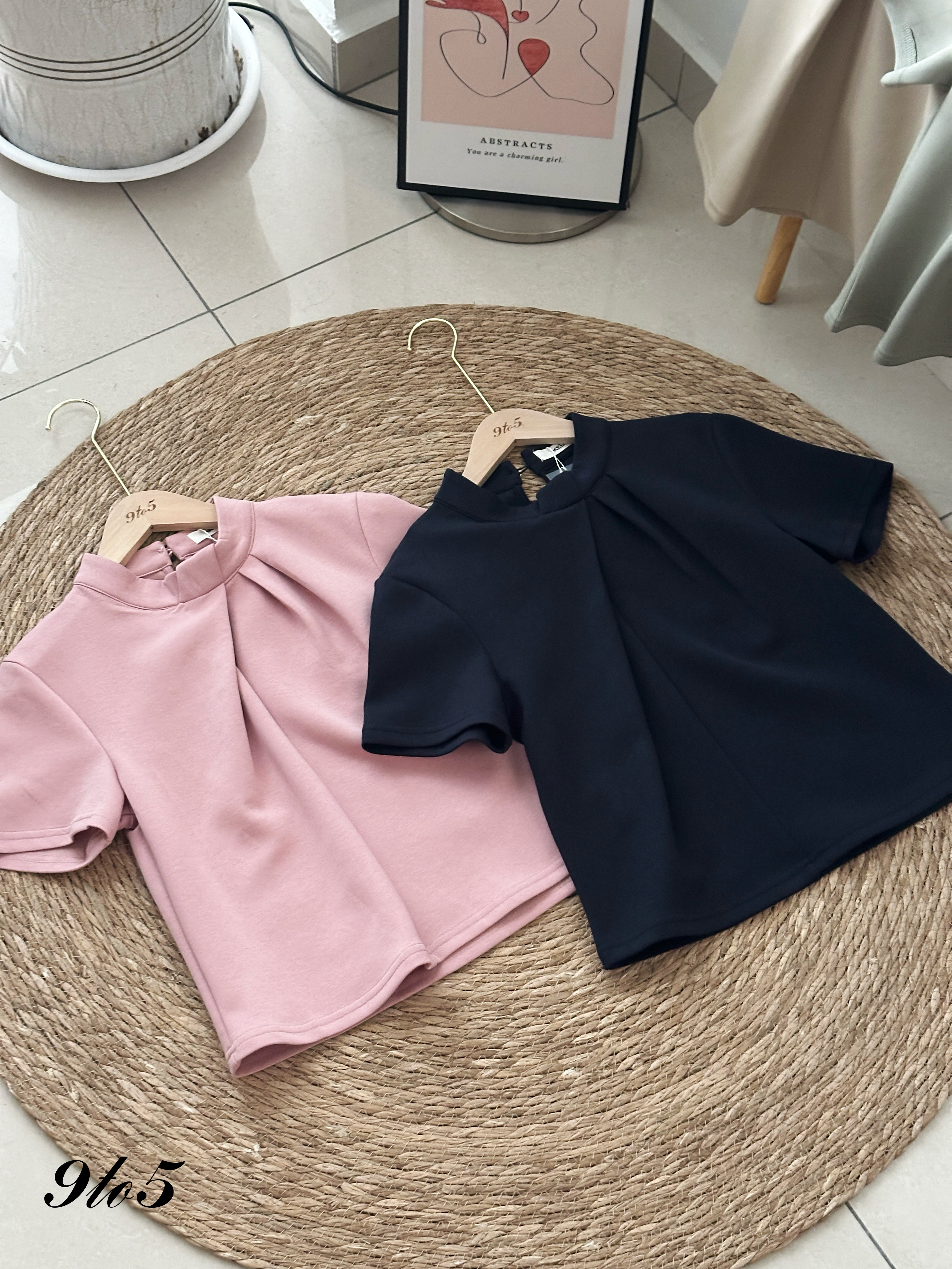 T4193 Mock Neck Ruched Top - 4 Colors 
