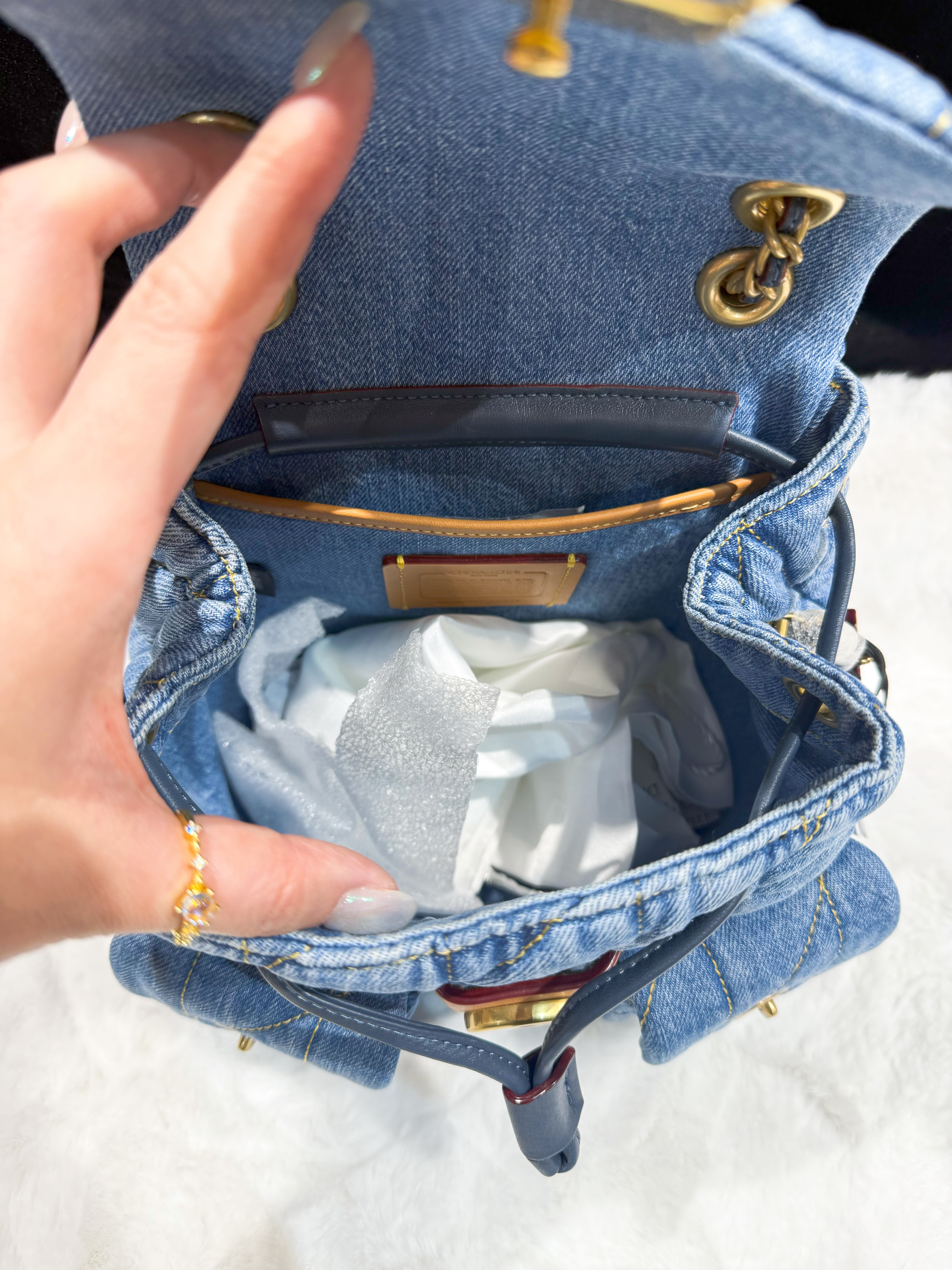 Coach Tabby denim backpack 